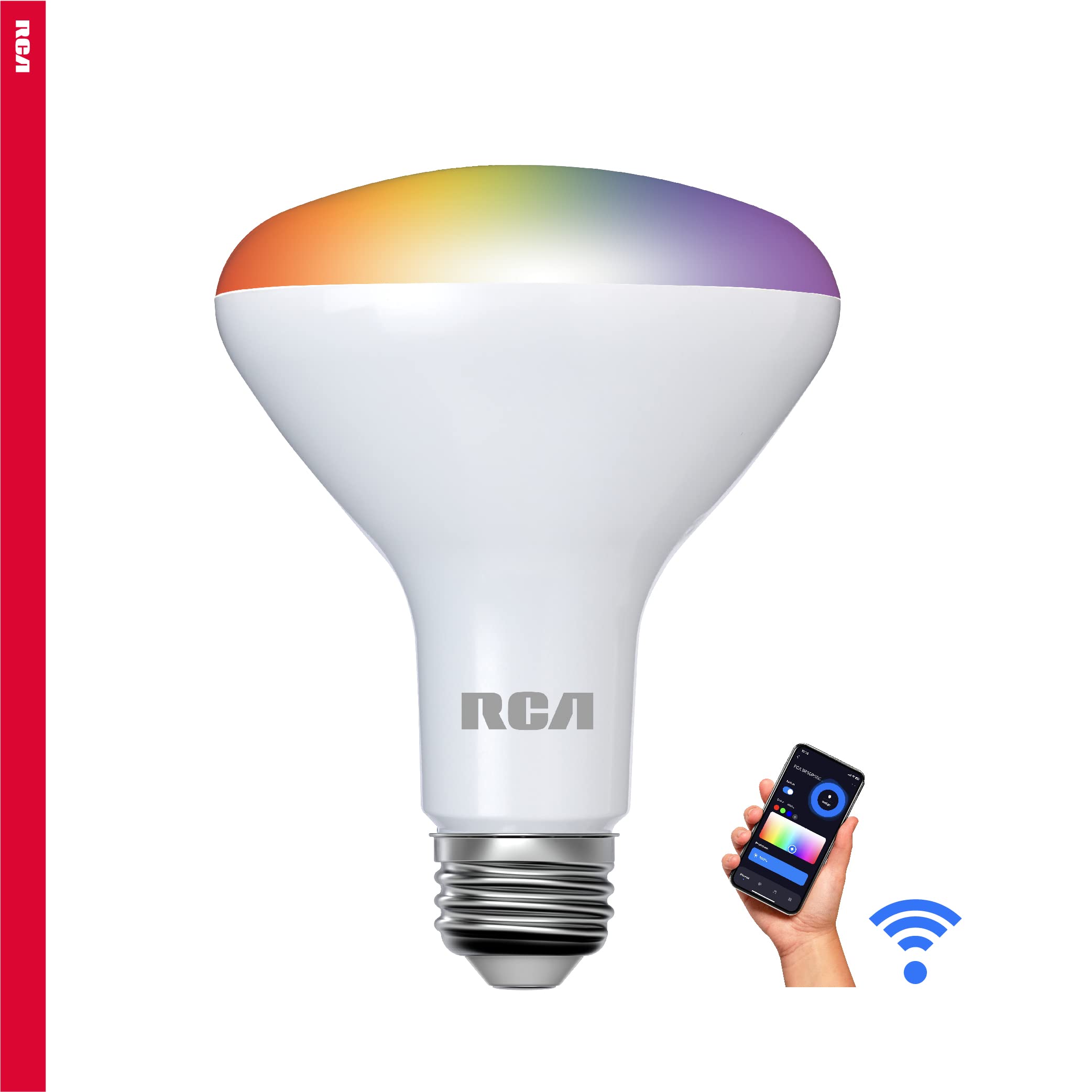 RCA Dimmable Smart Light Bulbs, BR30 WiFi LED, Indoor Flood LED, 9W, 60W Eq, 2700K Soft White, 1-Pack