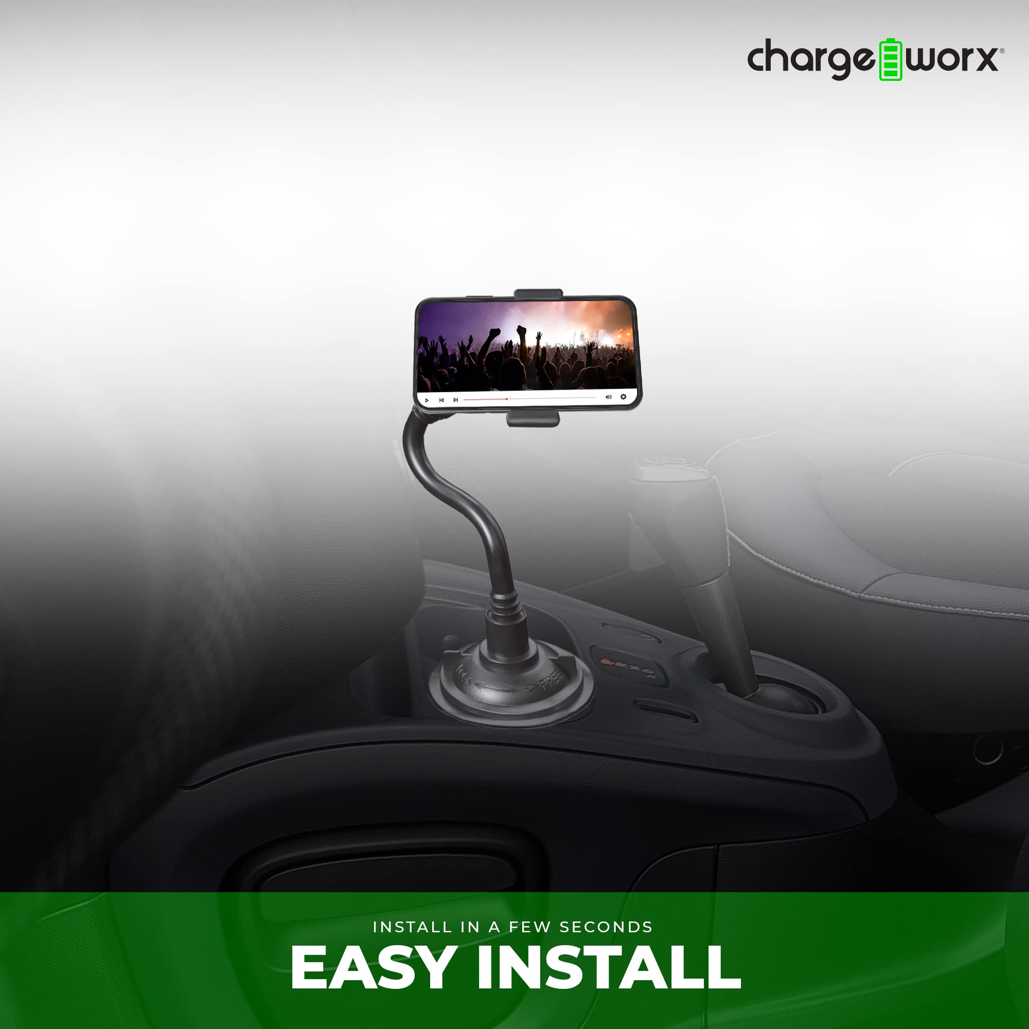 Chargeworx Cup Holder Phone Mount for Car