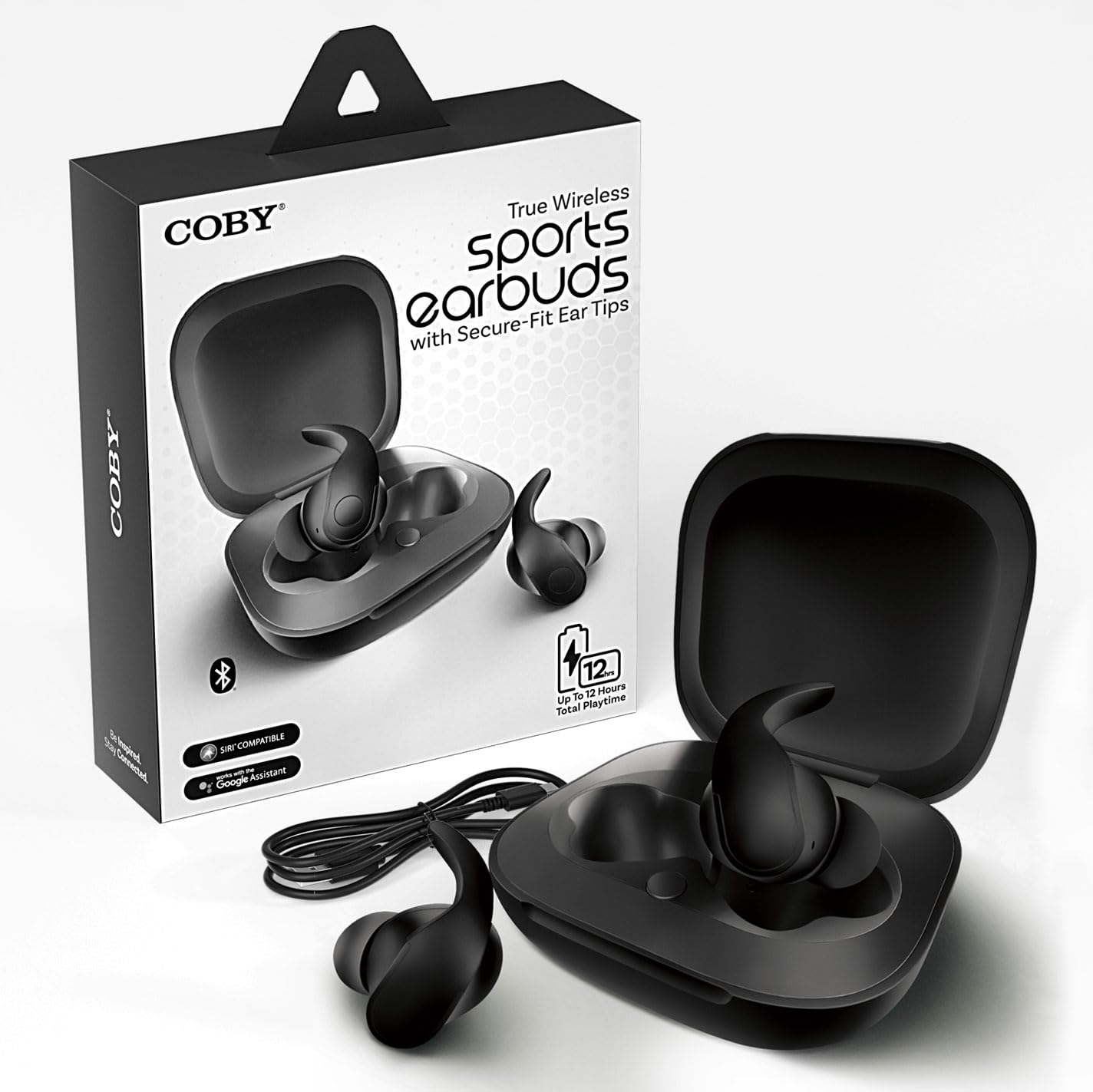Coby Mini Sports True Wireless Earbuds with Secure Tips