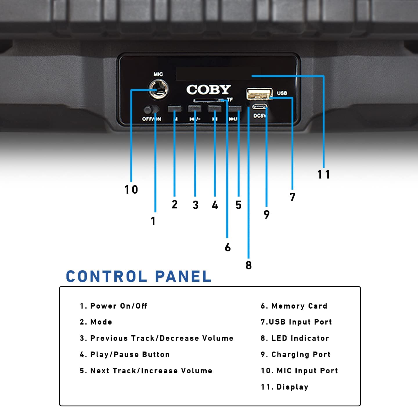 Coby True Wireless Bluetooth Speaker with Subwoofer