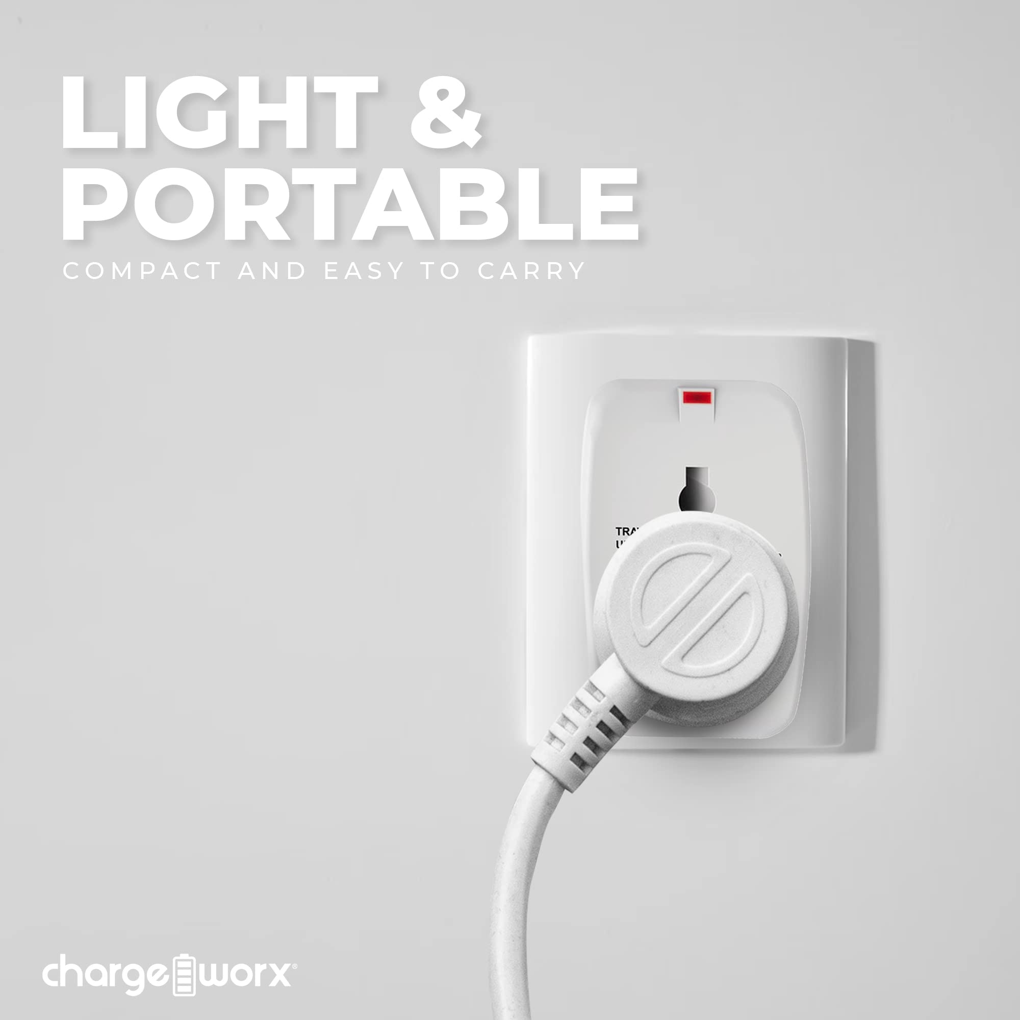 Chargeworx Int'l Power Adapter Plug Surge Protector LED Indicator