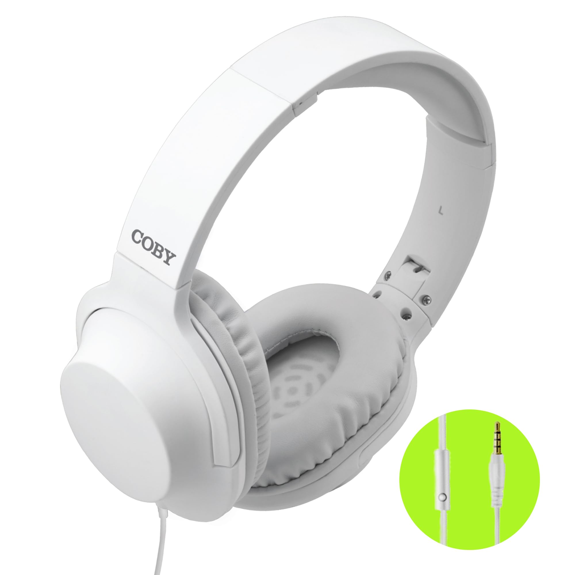 Coby Super Bass Stereo Wired Headphones, Adjustable