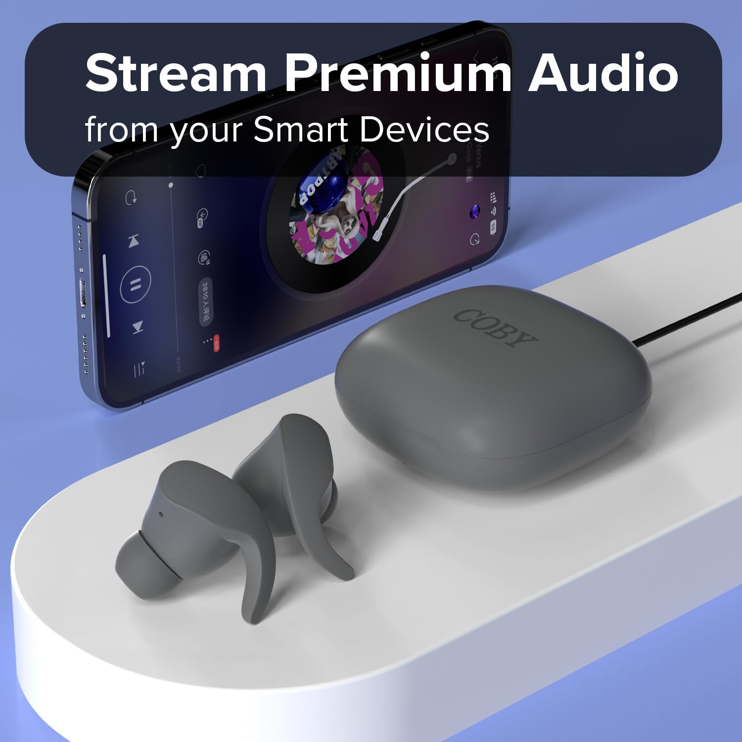 Coby Mini Sports True Wireless Earbuds with Secure Tips