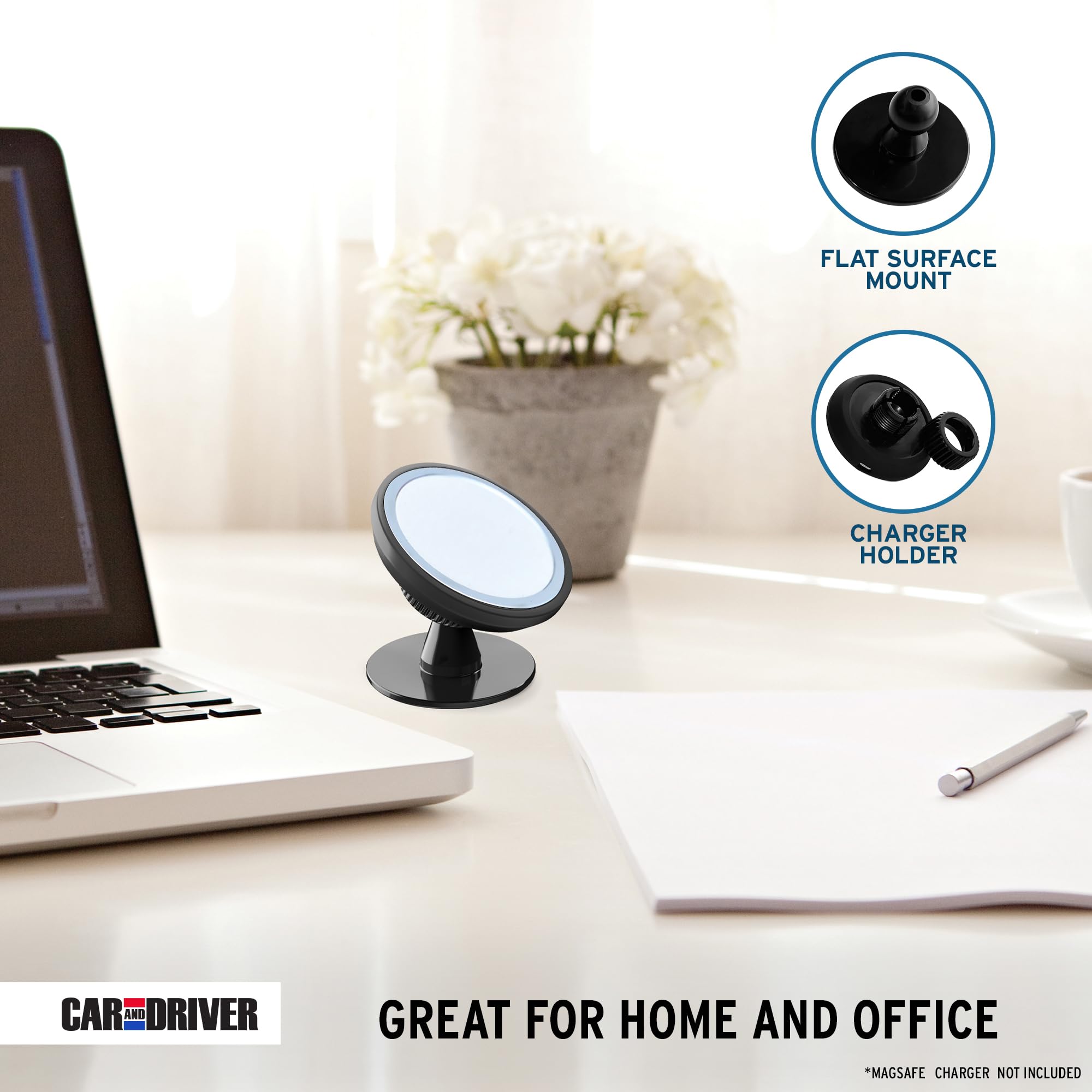 Car and Driver Desktop & Air Vent Mount Compatible with MagSafe Charger