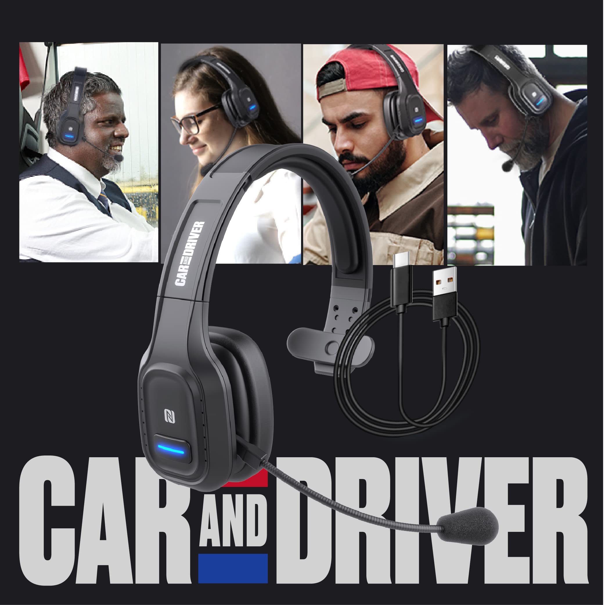 Car and Driver Wireless Bluetooth Headset for Truckers (BT5500)