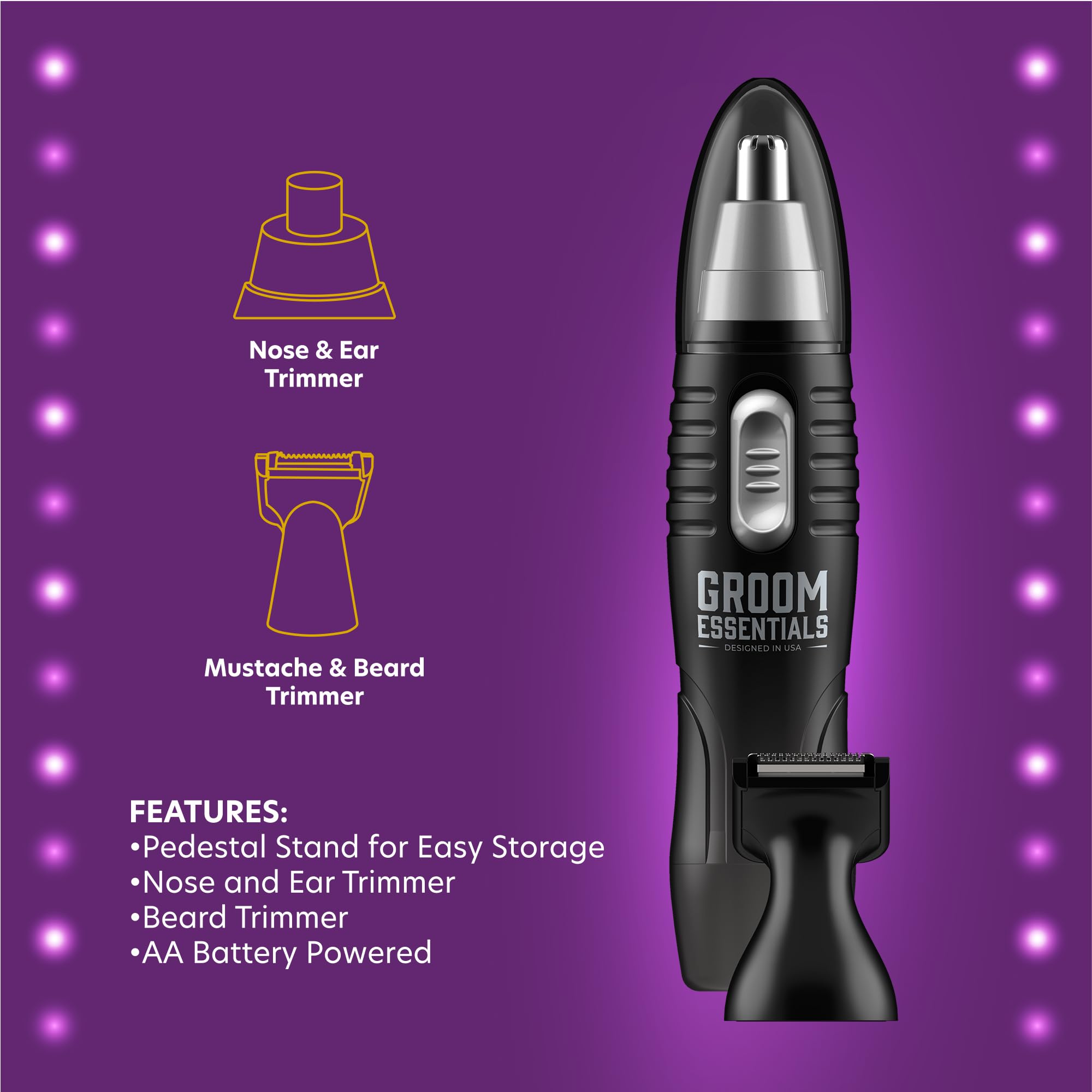 Chargeworx Groom Essentials 6-Piece Men's Grooming Kit