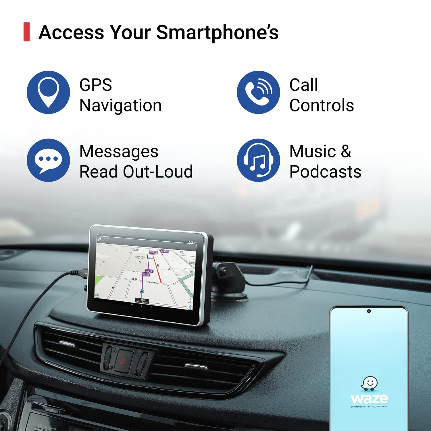 Car and Driver INTELLIDASH Slim with Apple Carplay and Android Auto