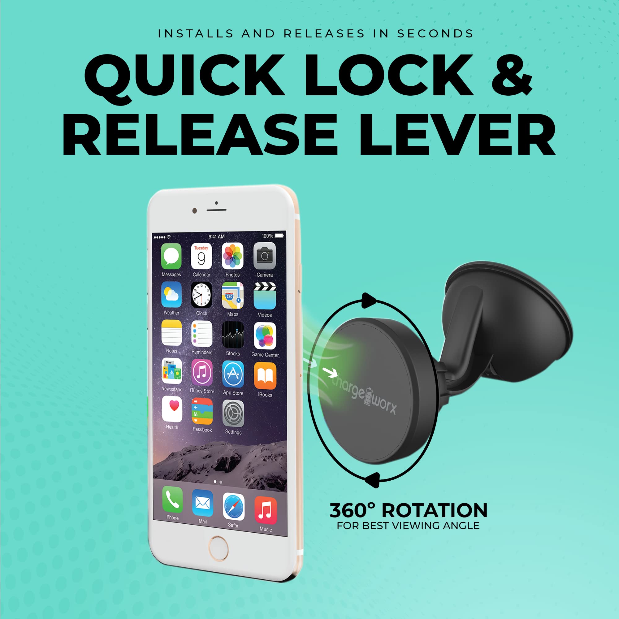 Chargeworx Univ Magnetic Car Phone Mount
