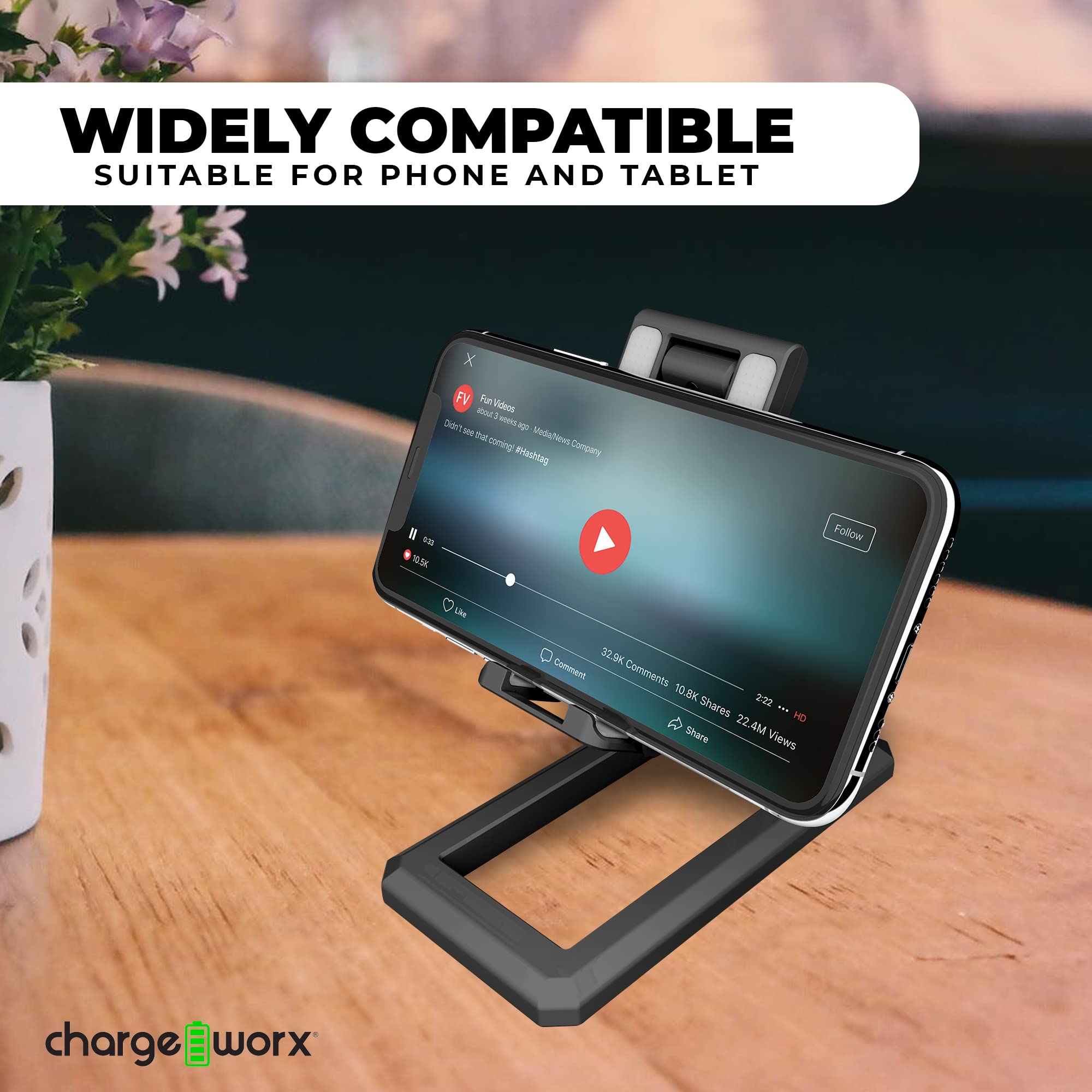 Chargeworx Adjustable Folding Phone Stand