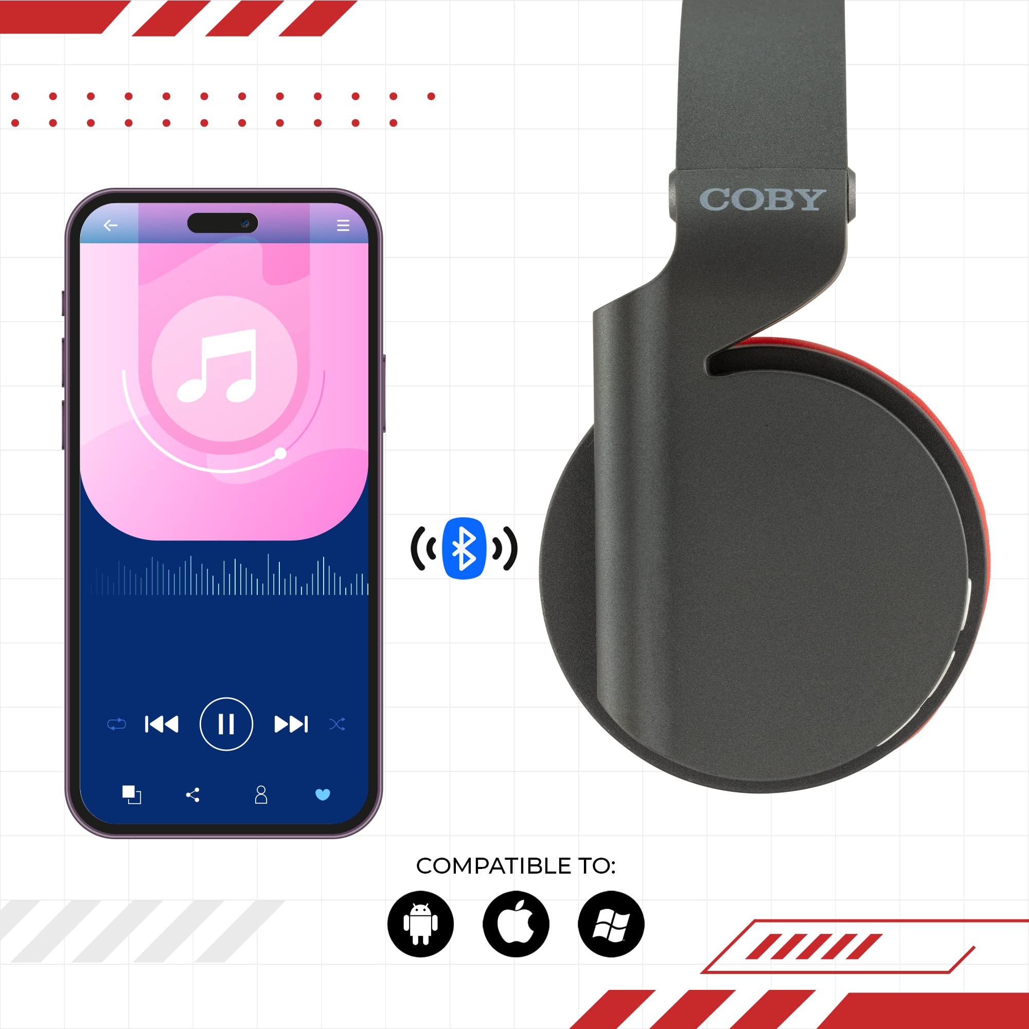 Coby Bluetooth 5.3 Headphones