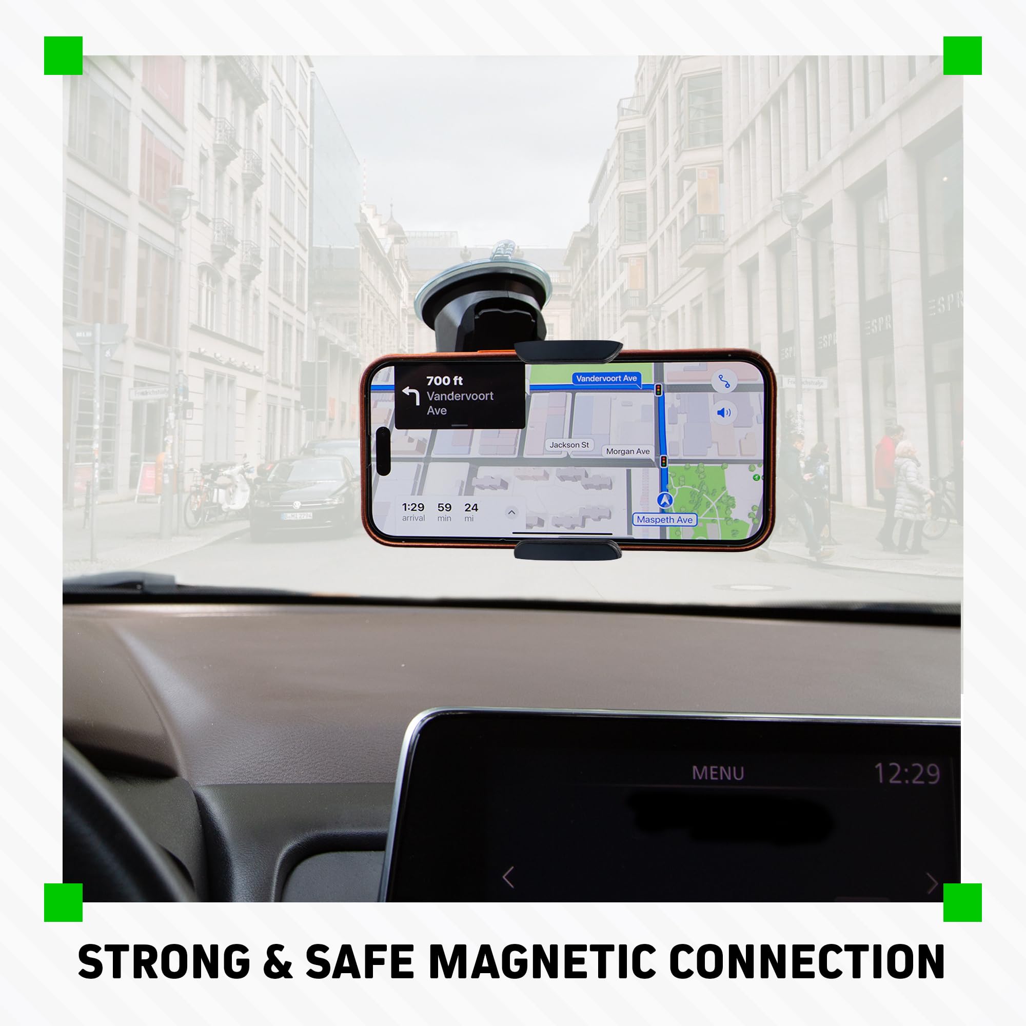 Chargeworx Suction Mount Smartphone Holder 360 Rotation Secure Anti-Scratch Grip
