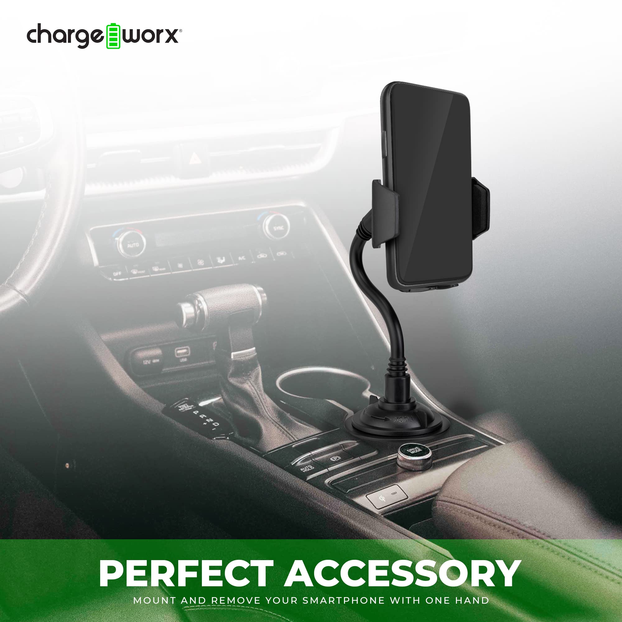 Chargeworx Cupholder Phone Mount Car