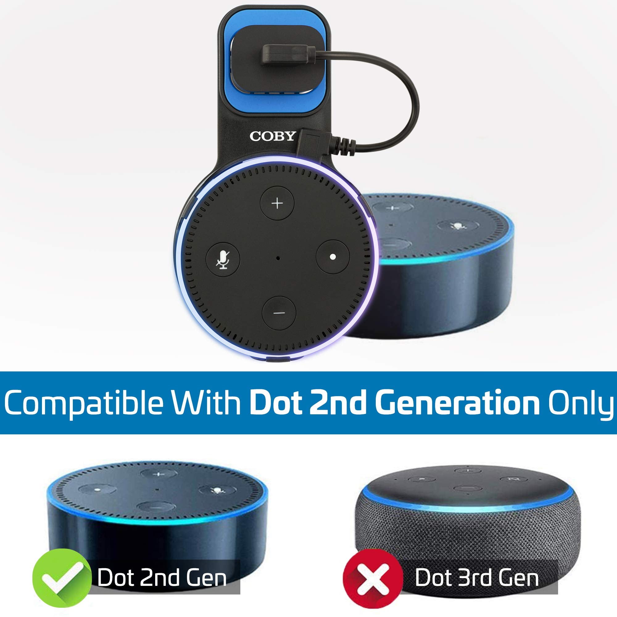 Coby Speaker Wall Mount for 2nd Generation Dot Voice Assistants