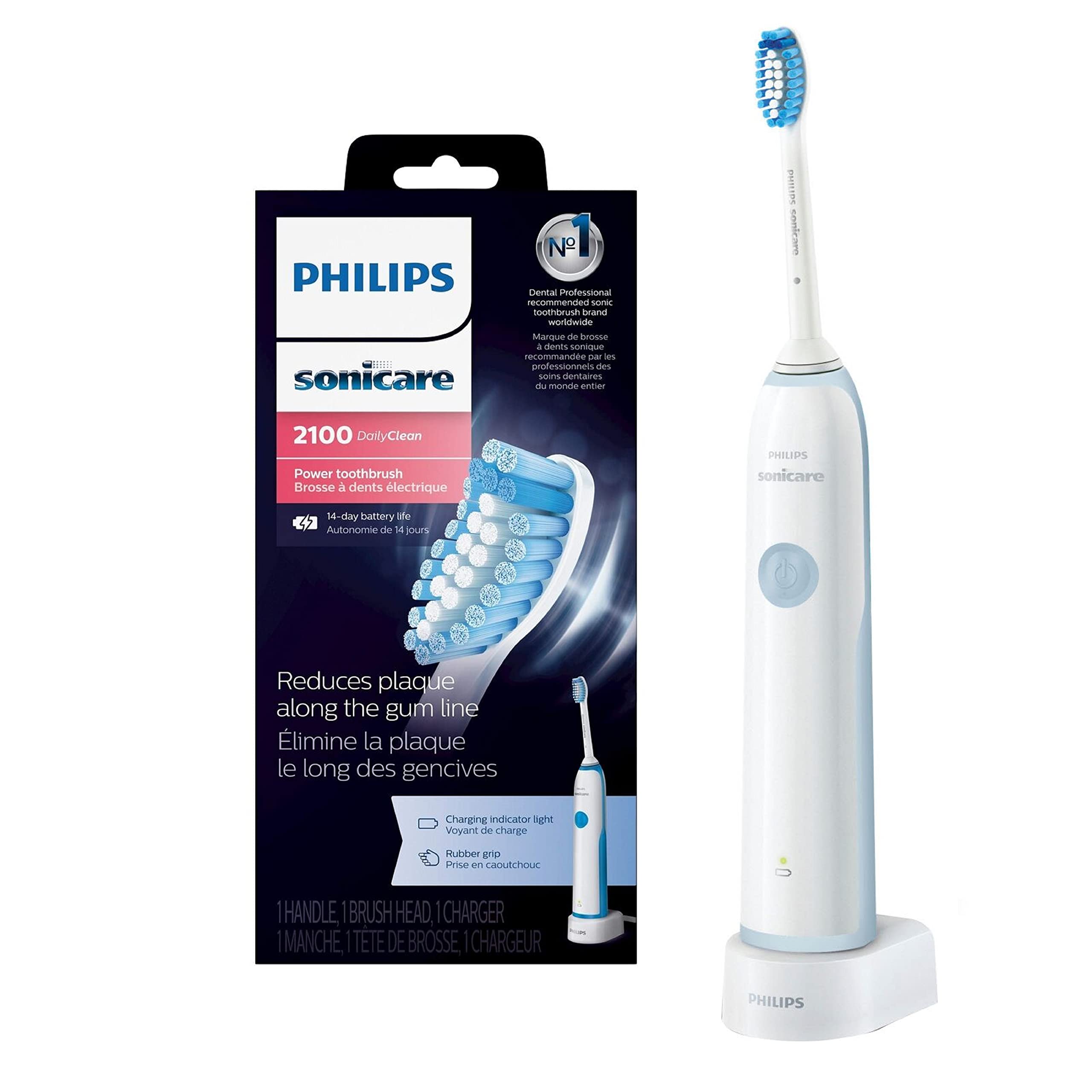 Philips Sonicare DailyClean 2100 Electric Toothbrush, Mid Blue, 1 Count