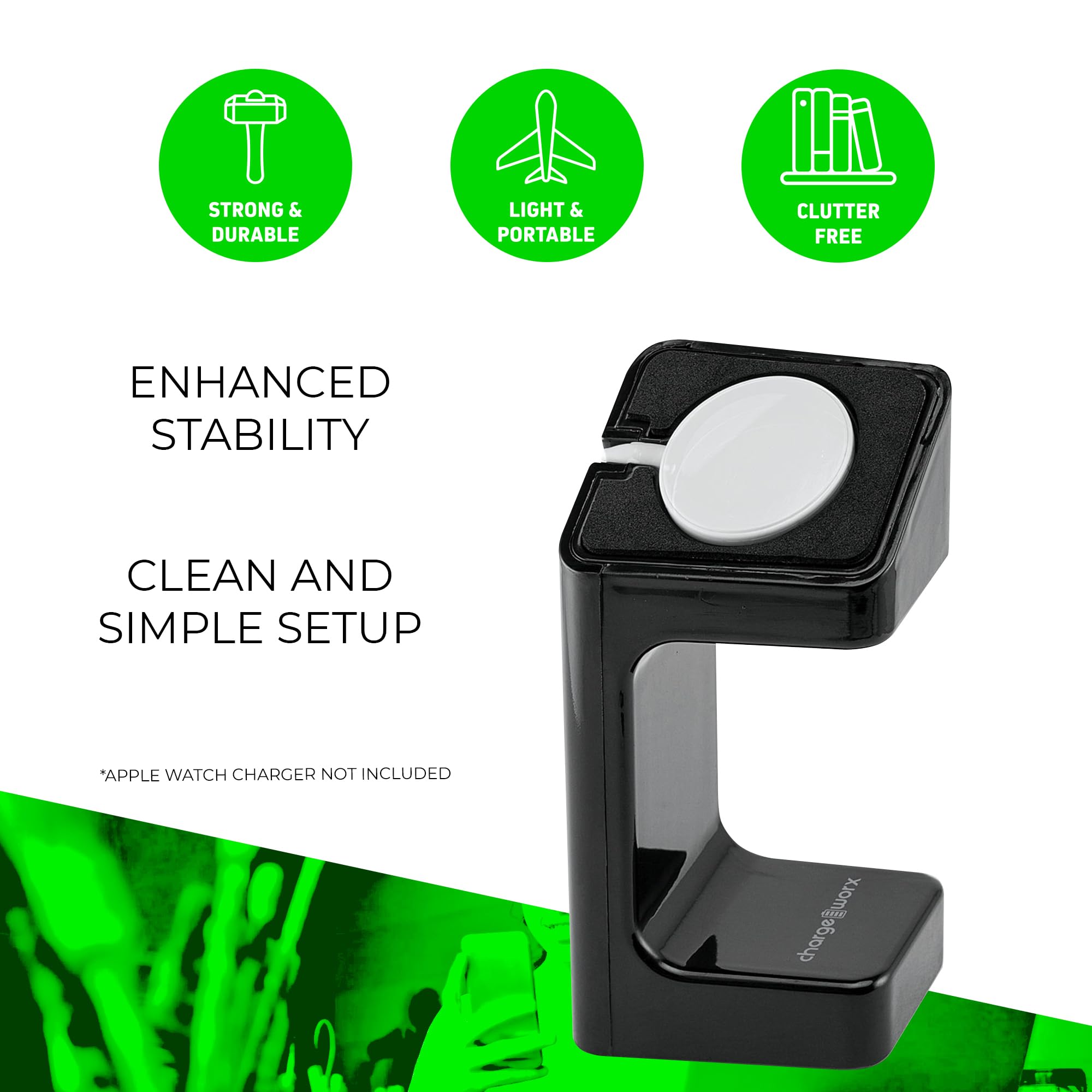 Chargeworx Smartwatch Charger Stand Compact Base Tech Organizer