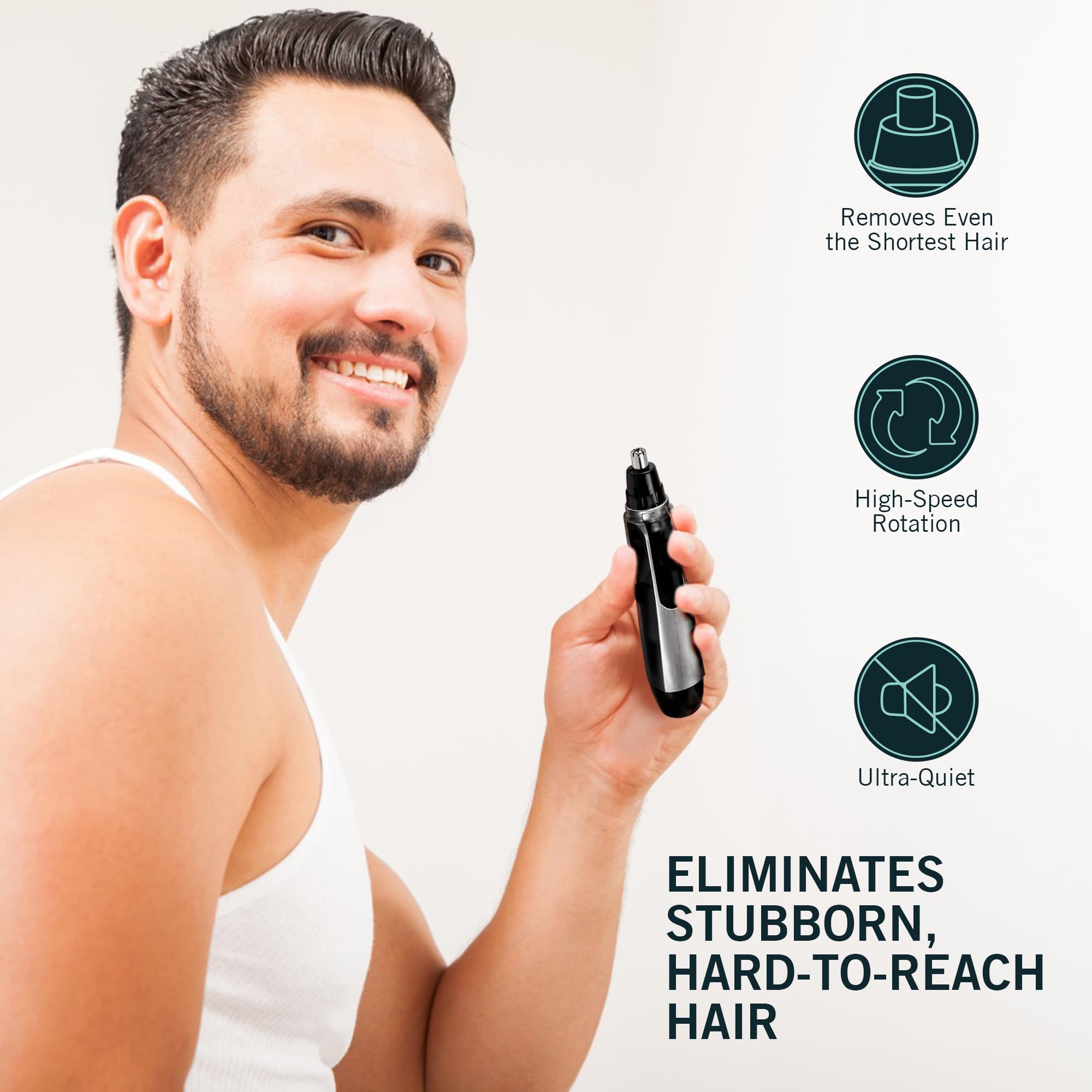 Perry Ellis Grooming Duo: Rechargeable Shaver, Nose & Ear Trimmer, 3 Foil Blades, Washable