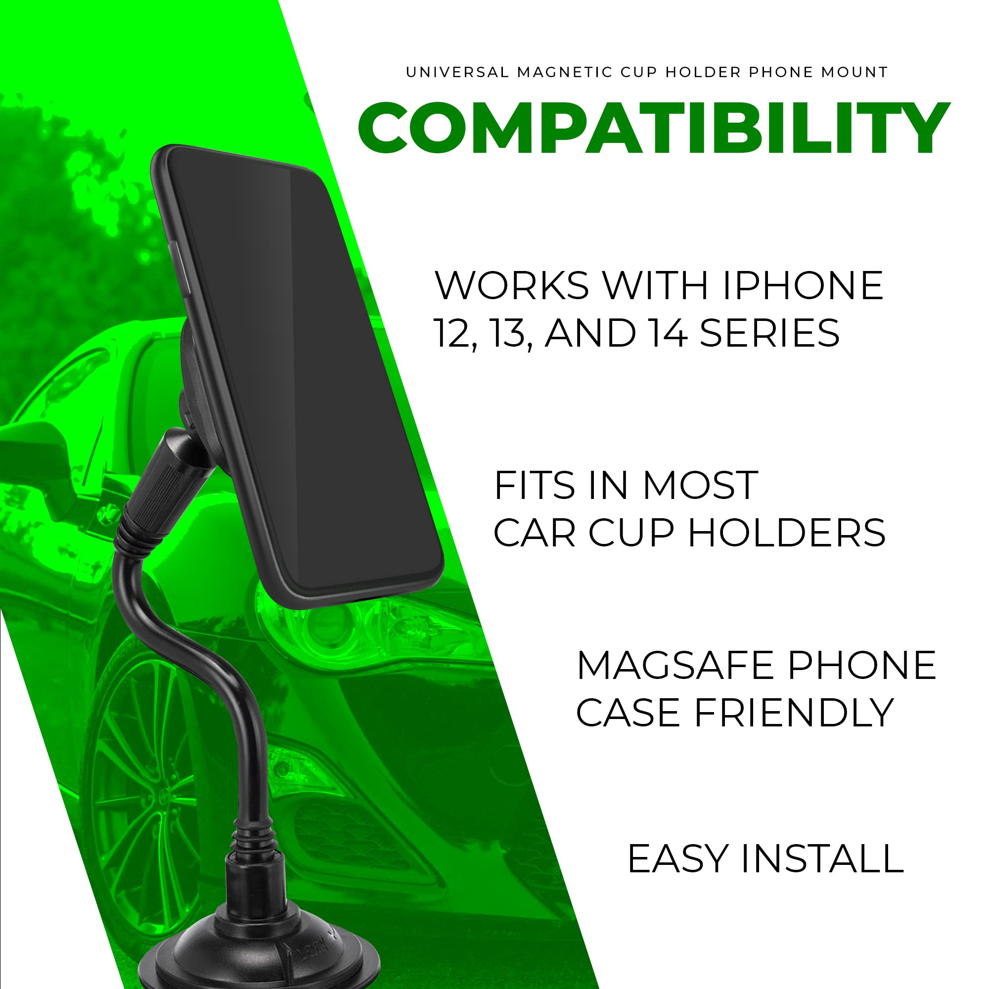 Chargeworx Car Phone Holder Cup Holder Mount