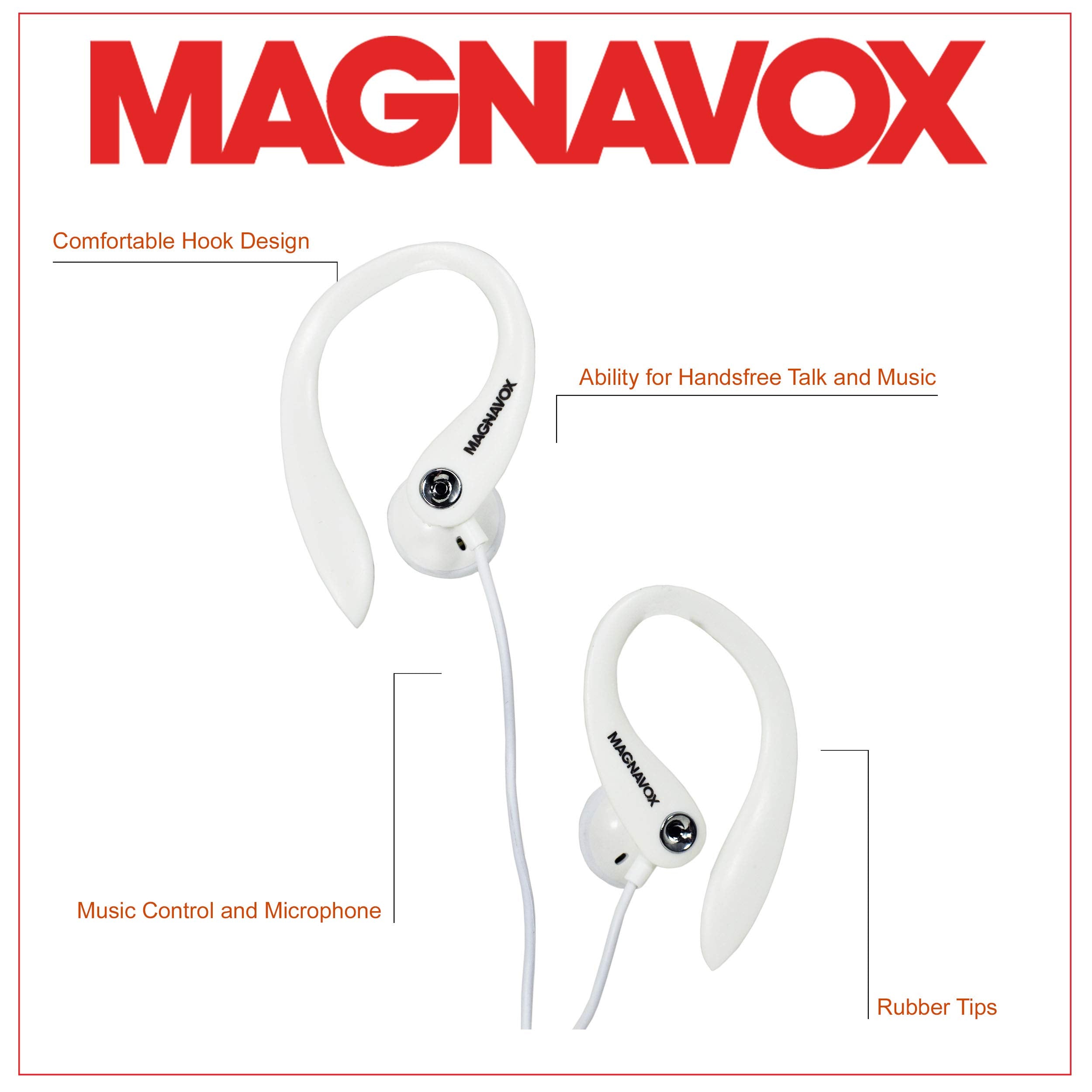 Magnavox MHP4854-WH Earhook Earbuds