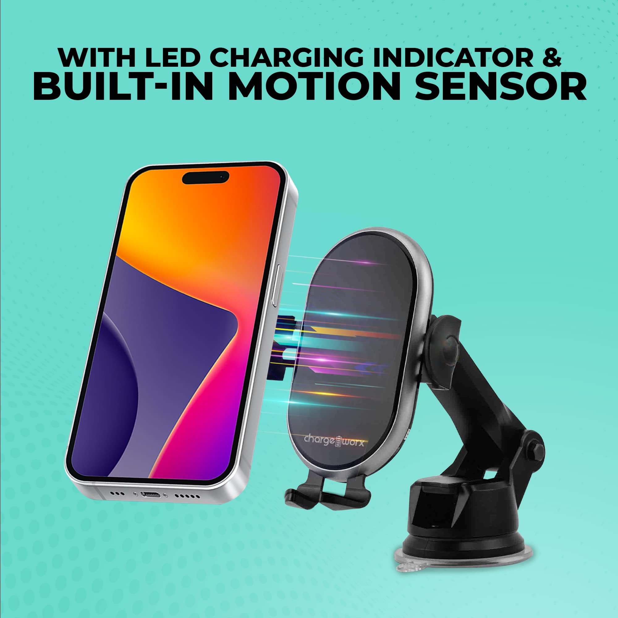 Chargeworx Touch-Activated Wireless Charge Car Mount