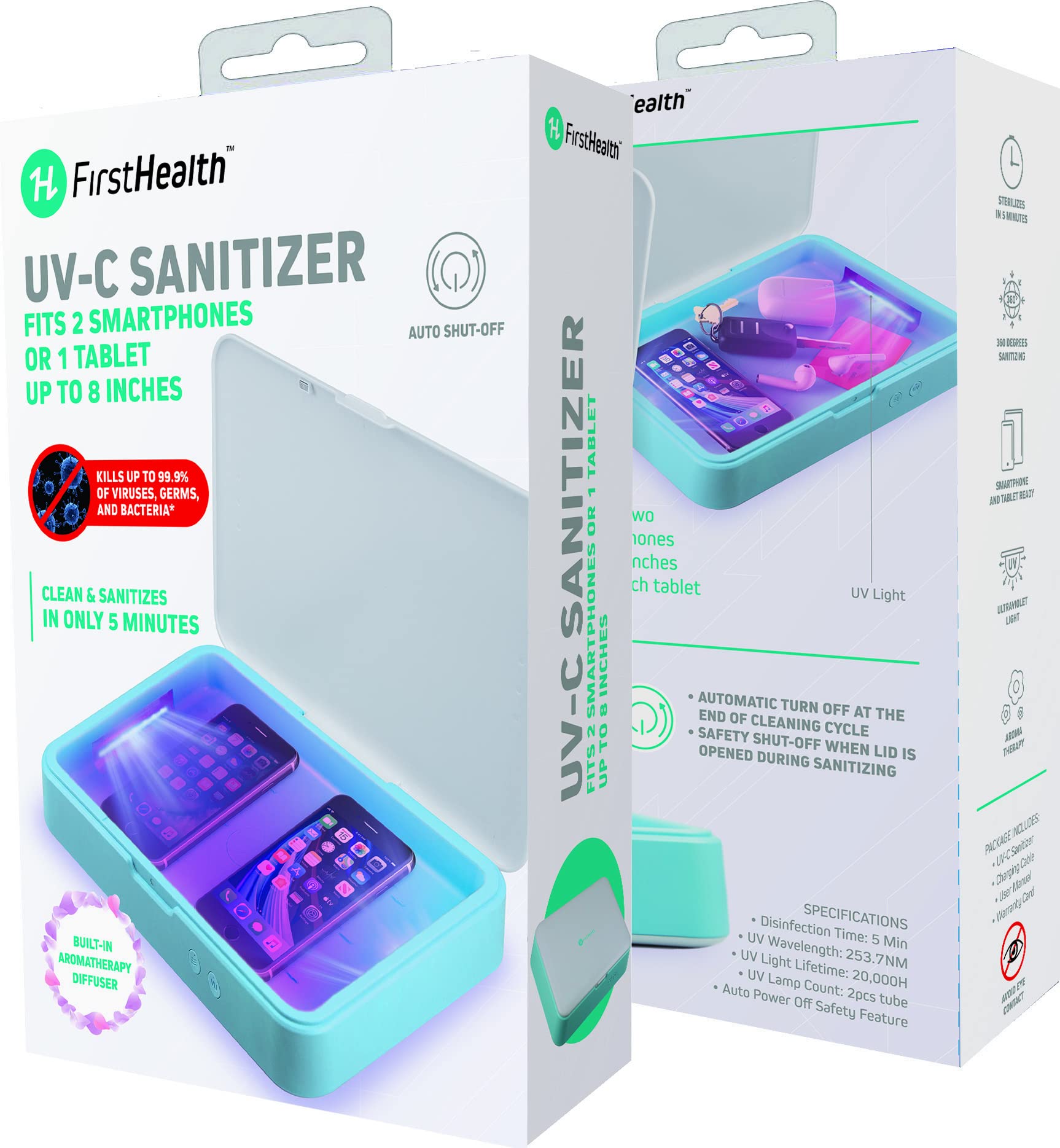 FirstHealth LED UV Phone Sanitizer - 360° UV-C Sanitizing