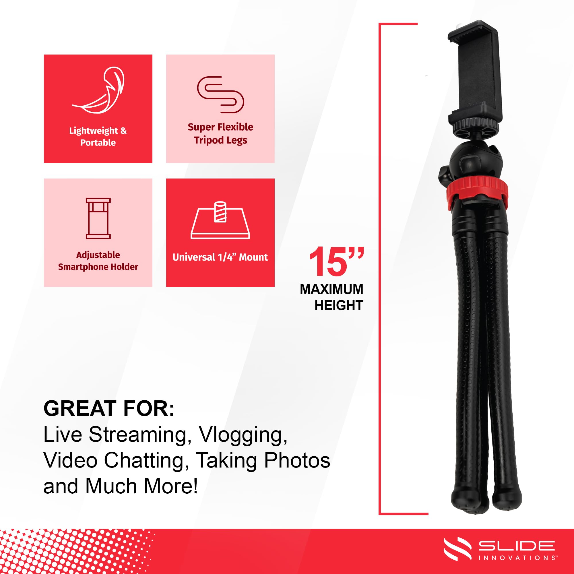 Slide Go Anywhere Mini Tripod Universal Smartphone Holder