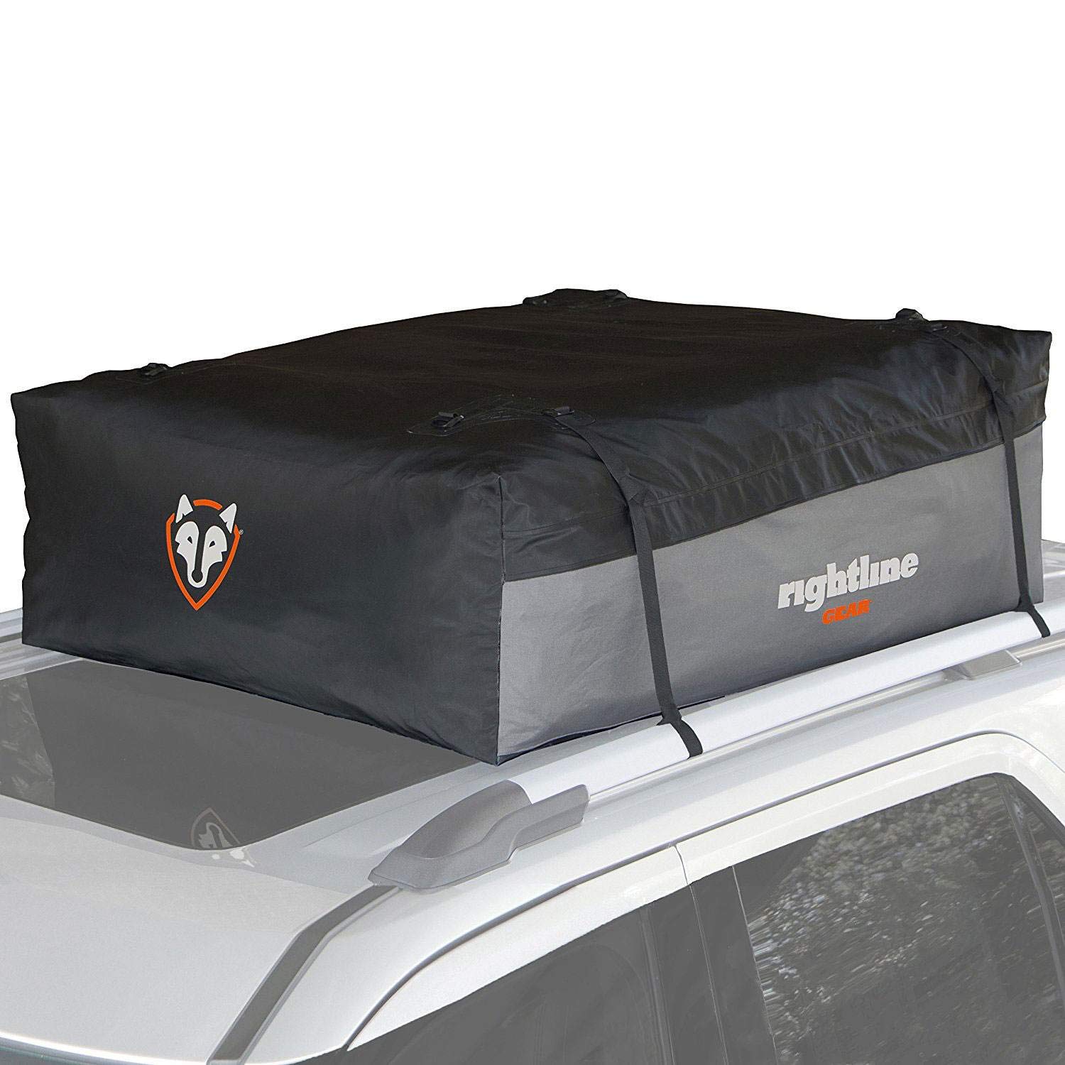 Rightline Gear Sport 2 Waterproof Rooftop Cargo Carrier for Top of Vehicle, Attaches With or Without Roof Rack, 15 Cubic Feet, Black