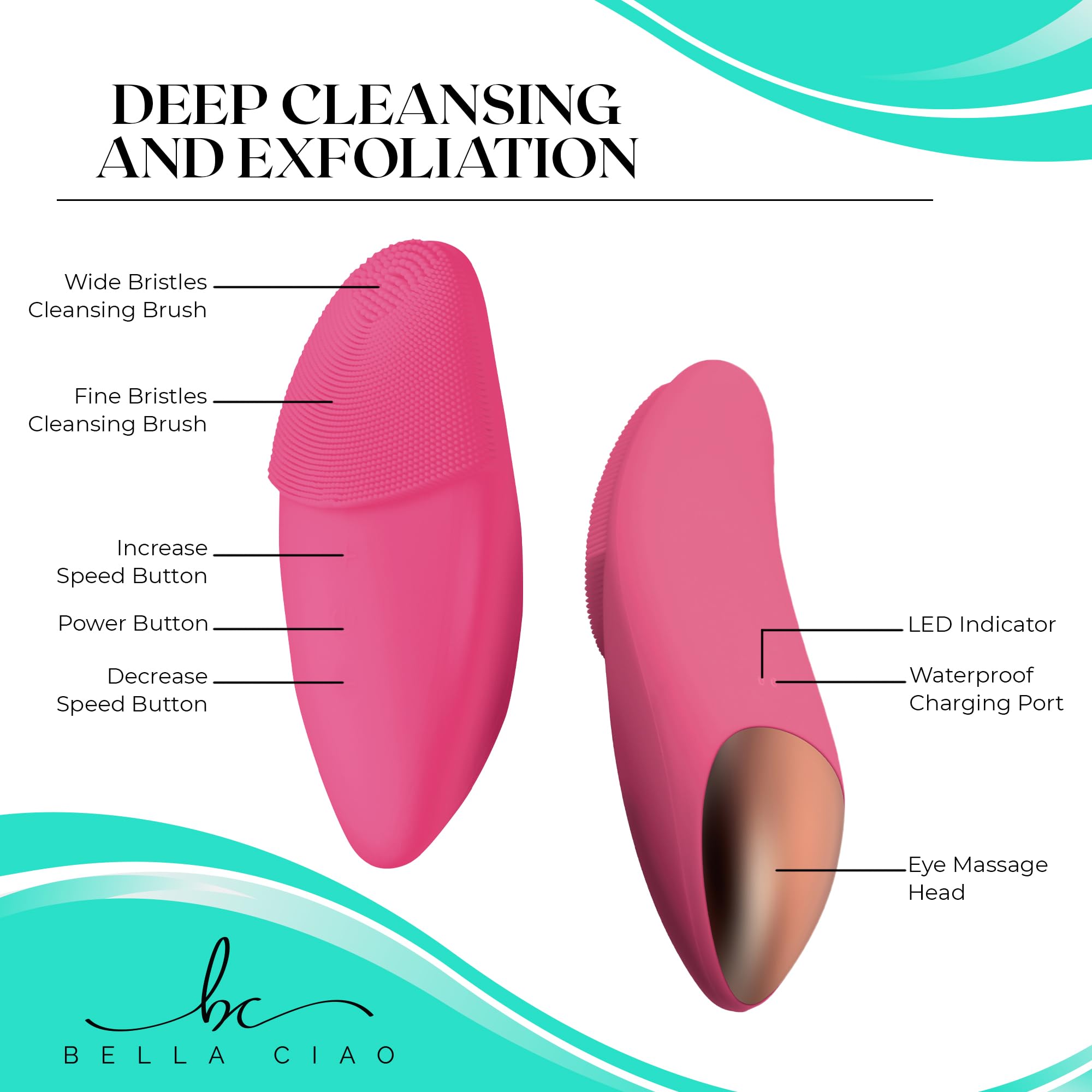 Bella Ciao 12-Speed Facial Cleansing Brush (Purple)
