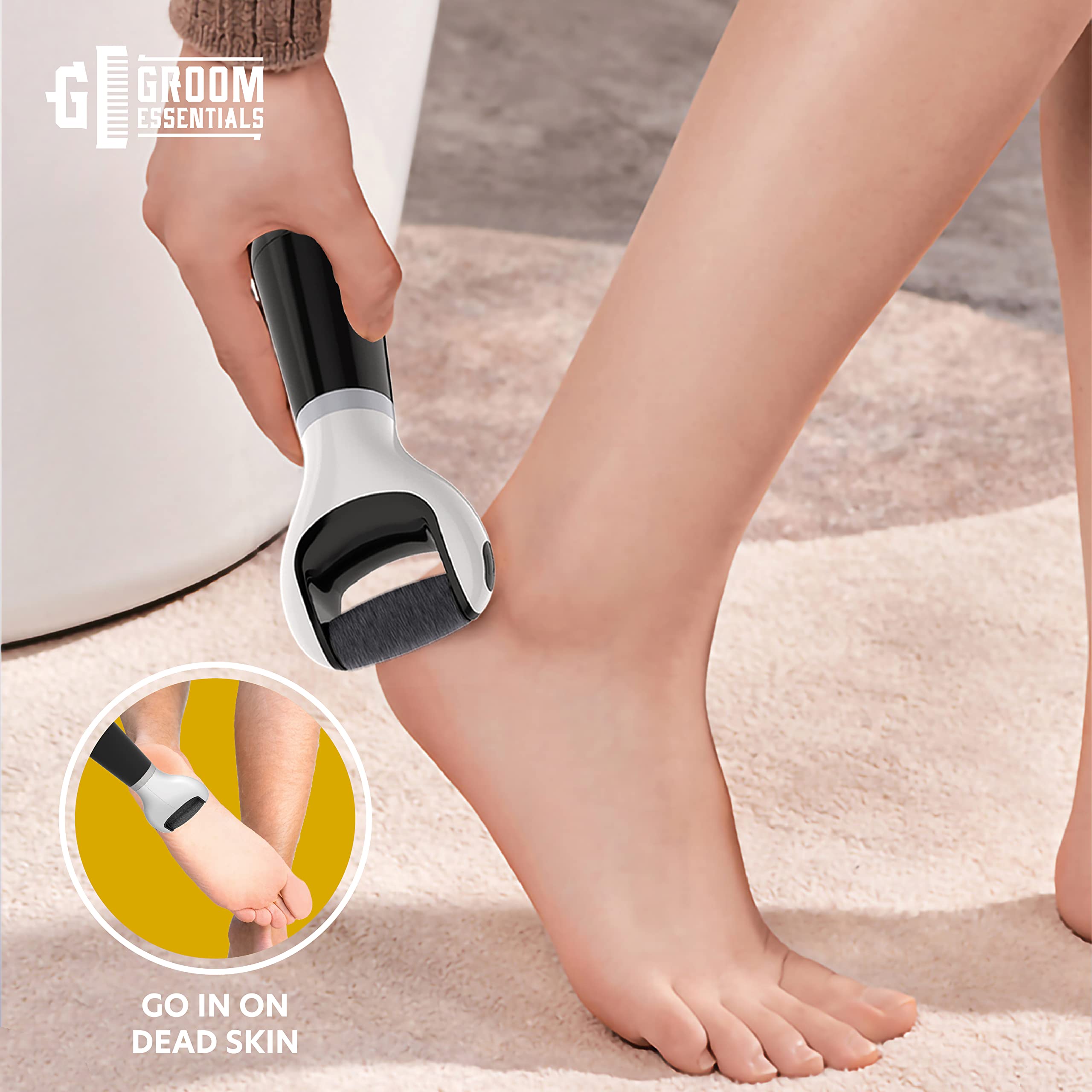Chargeworx Groom Essentials Mens Callus Remover for Feet