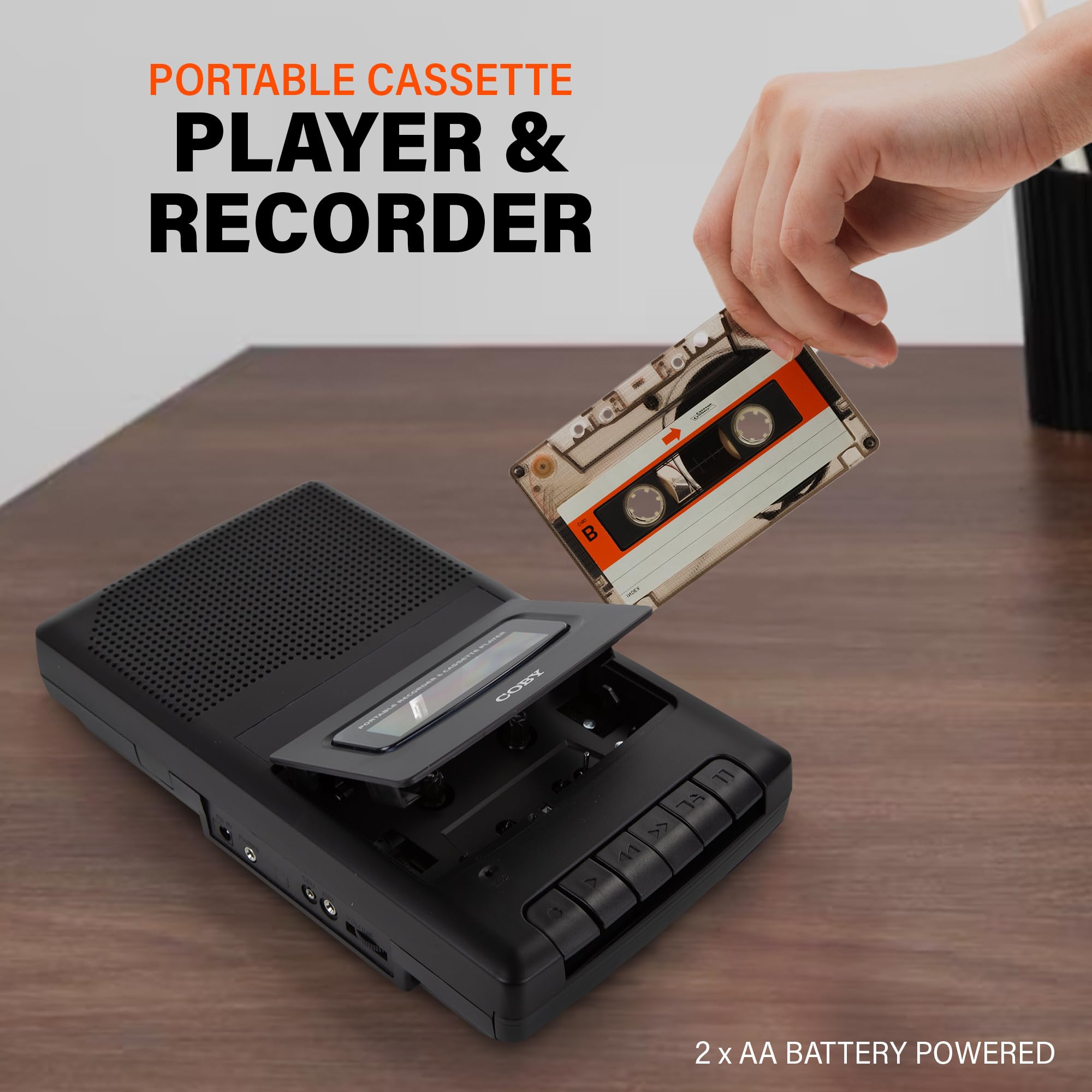 Coby CVR22 Portable Cassette Player and Tape Cassette Recorder with Built-in Microphone