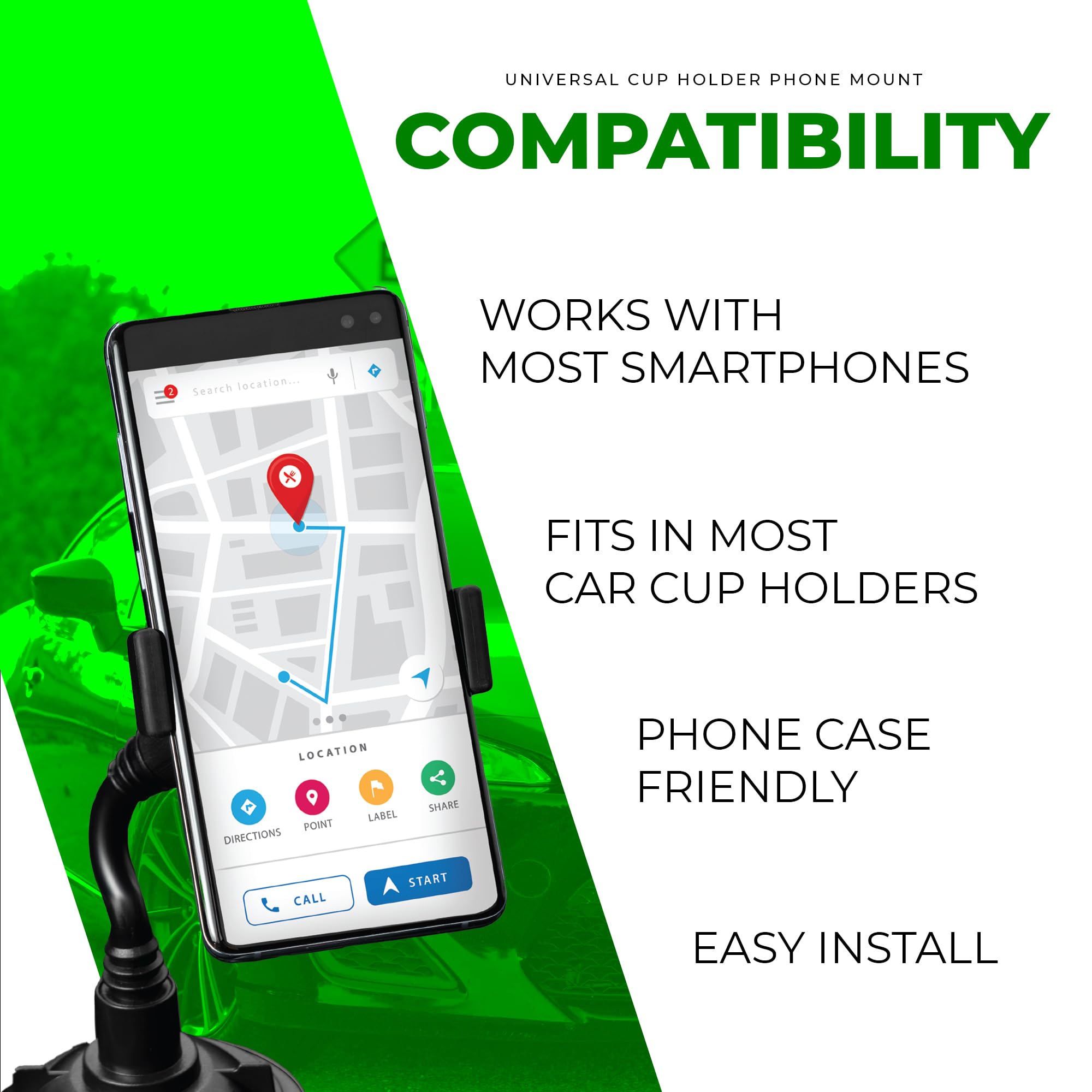 Chargeworx Univ Cup Holder Phone Mount
