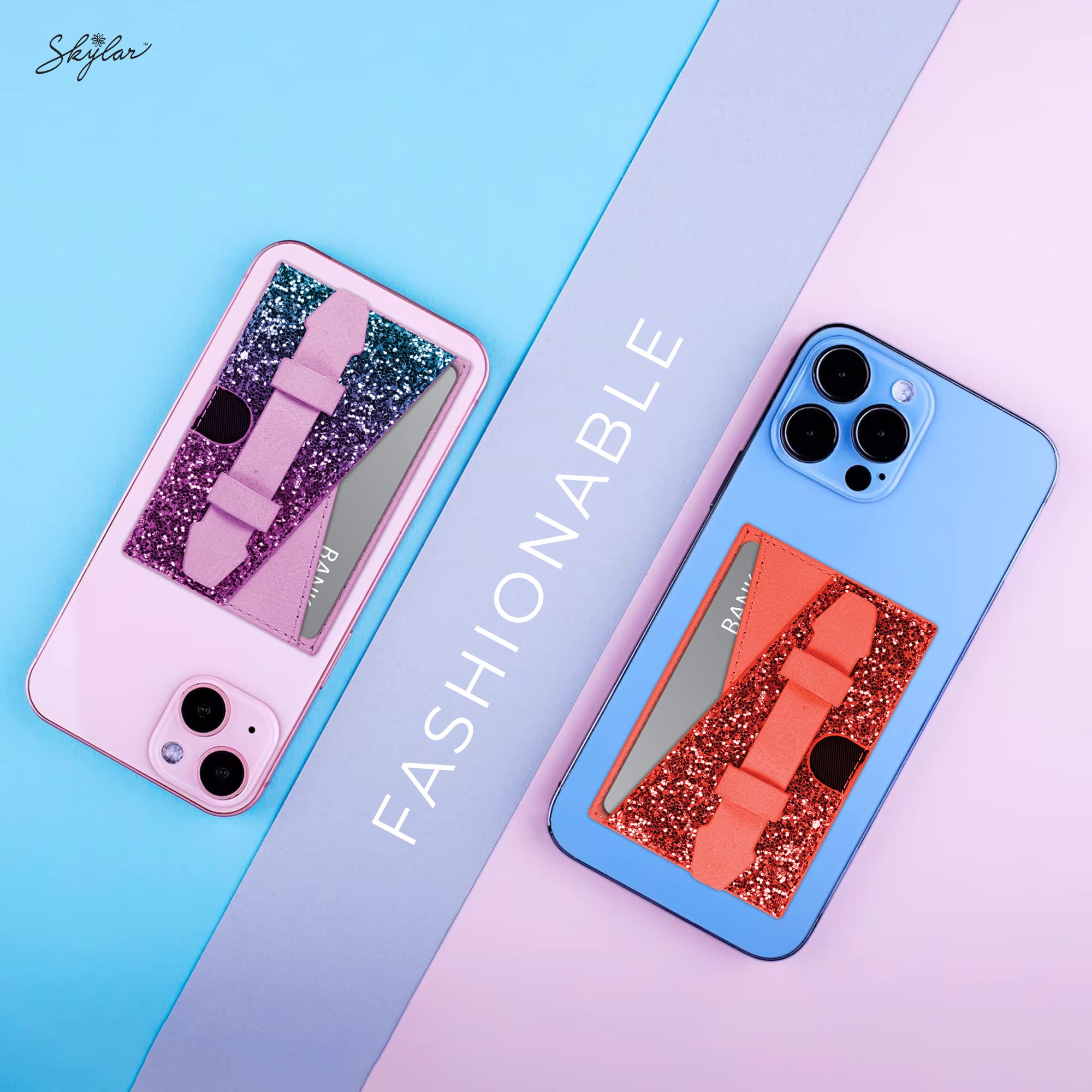 SKYLAR Stick-On Credit Card ID Holder Smartphone Violet