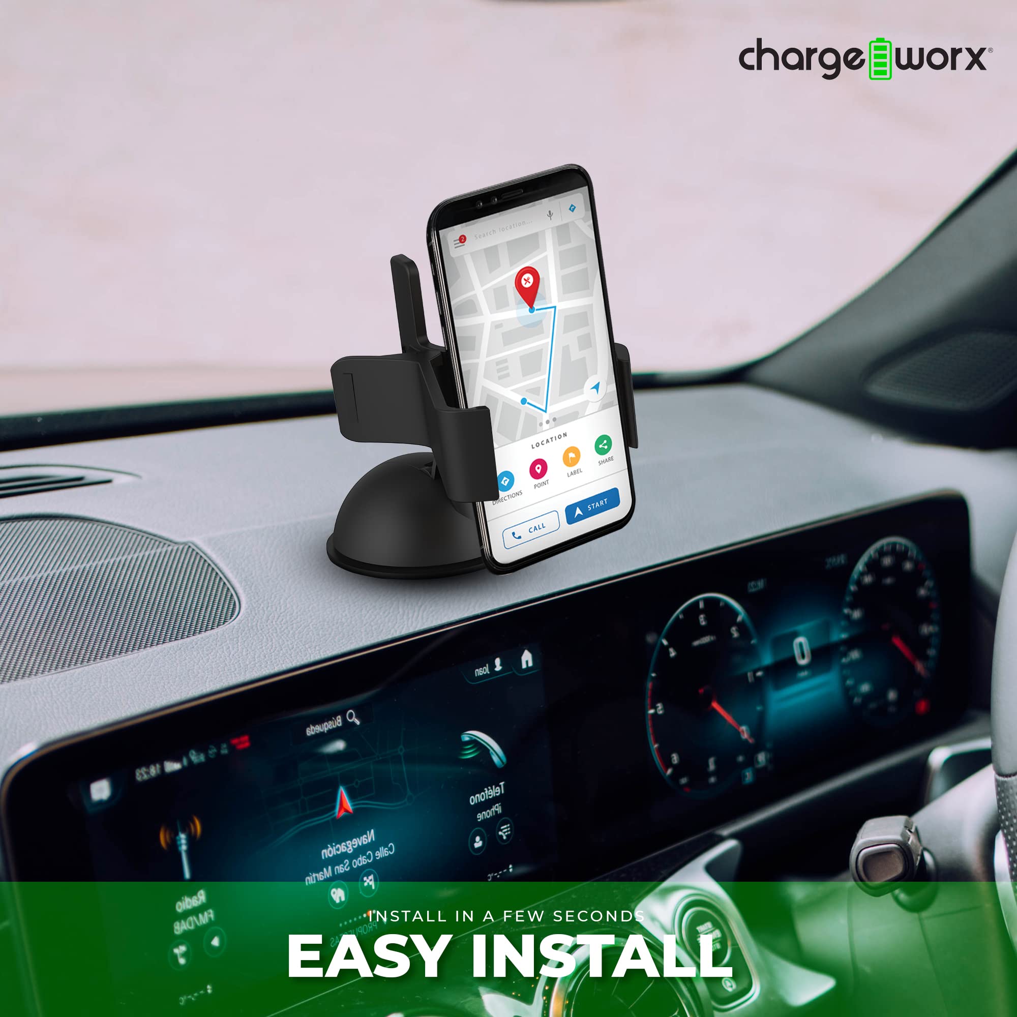 Chargeworx Univ Dash Windshield Mount