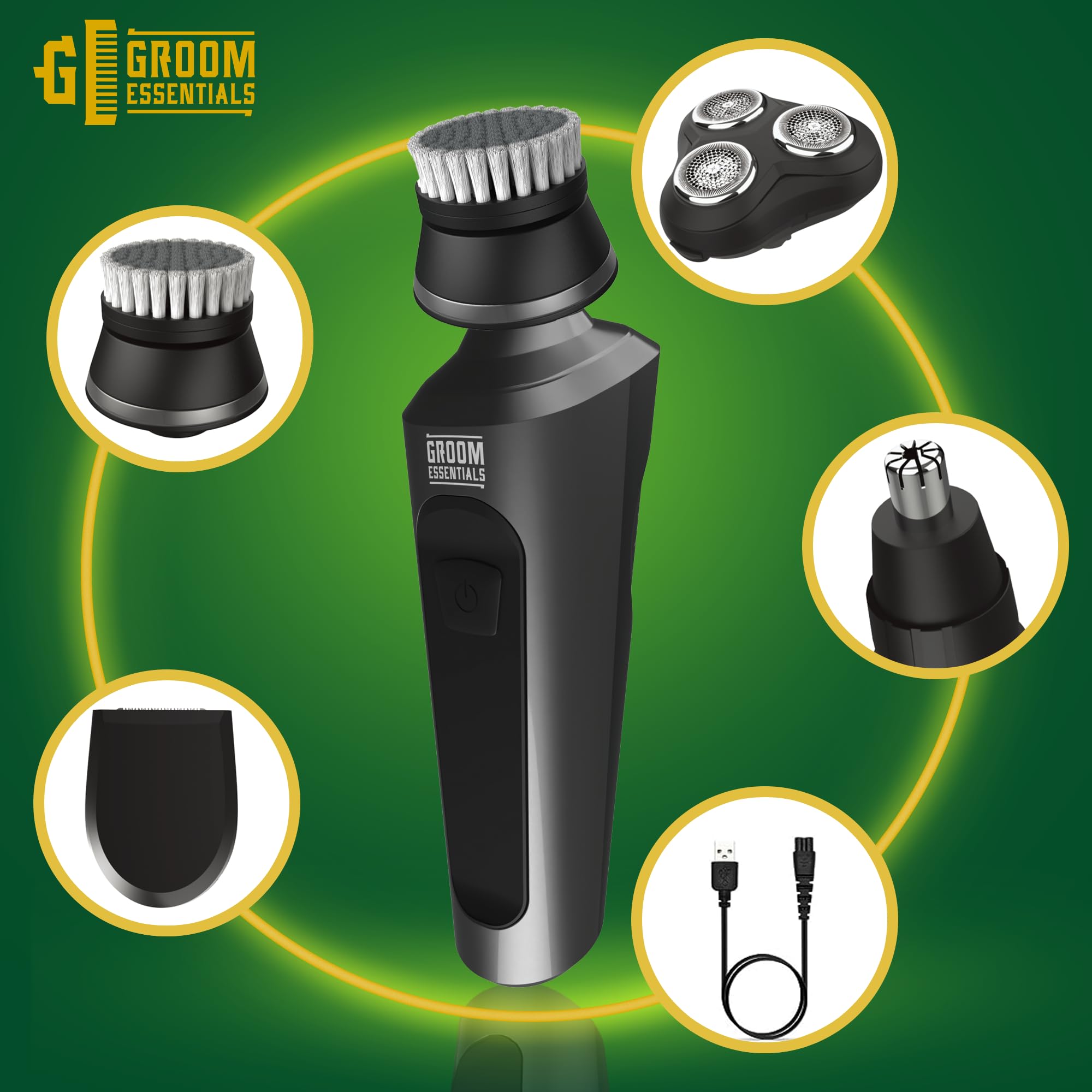 Groom Essentials Rechargeable 5-Piece Grooming Set for Men