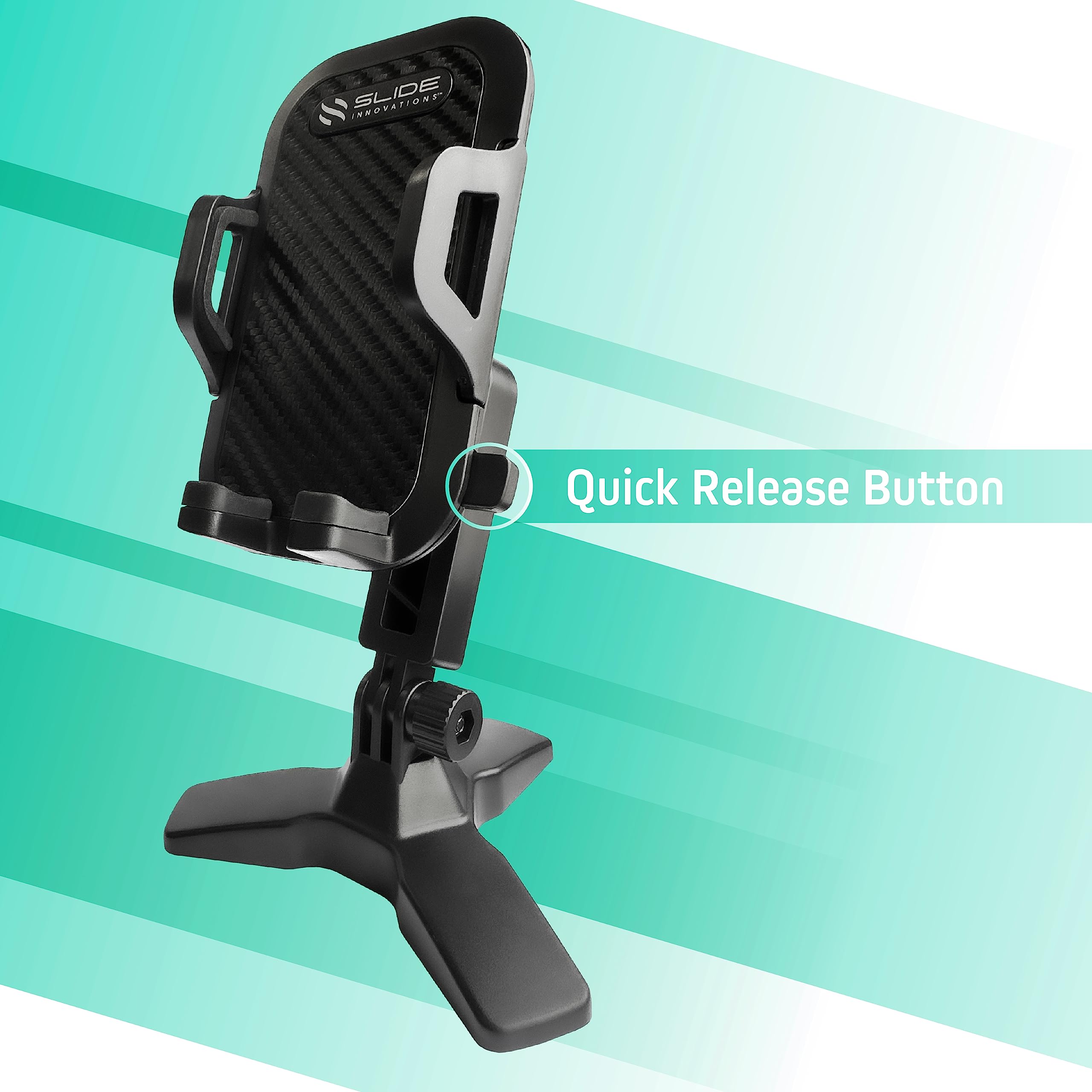 SLIDE Phone Stand Desk Swivel Base Adjustable Mount Quick-Release Grip