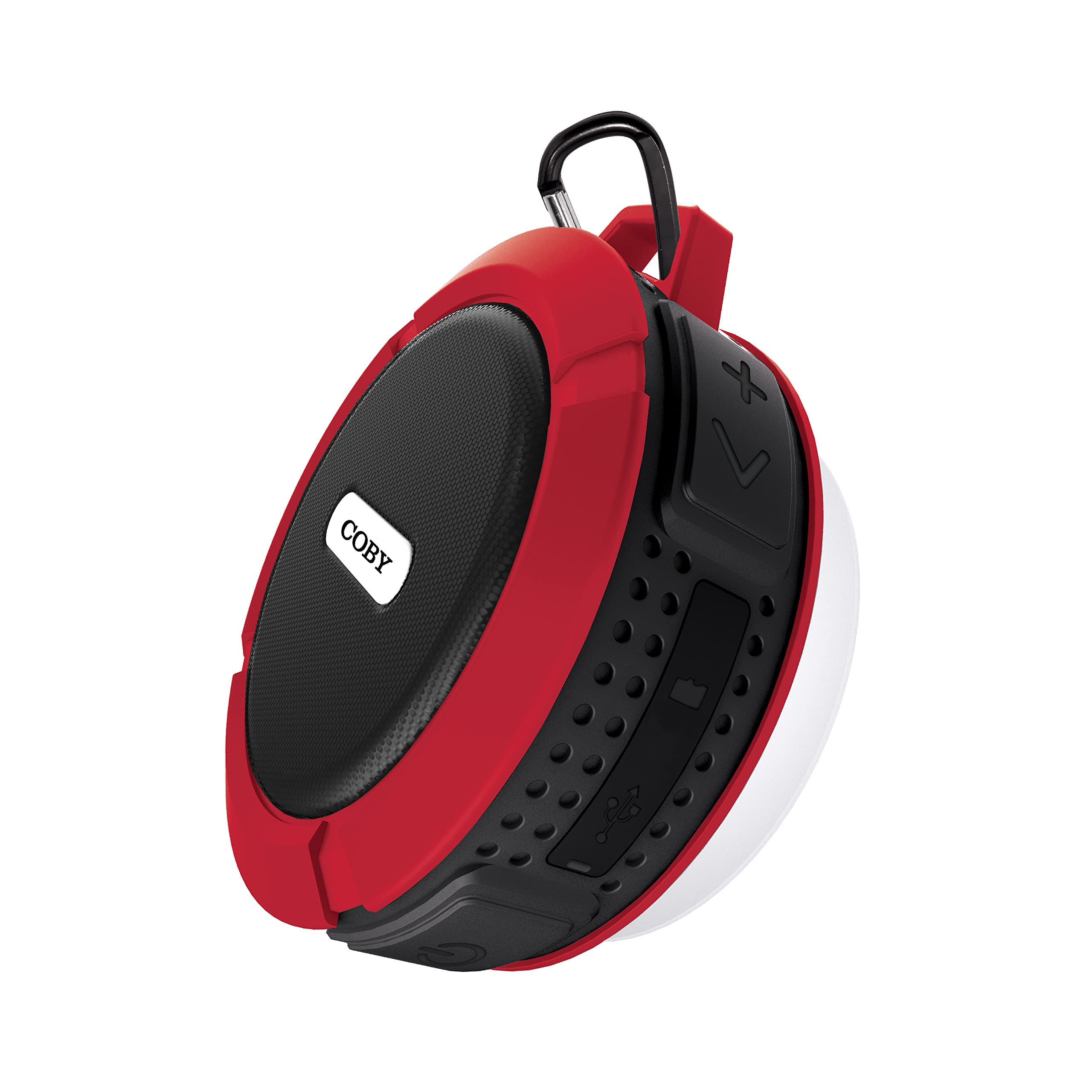 Coby Rugged Gear Bluetooth-Speaker, Red Bluetooth-Shower-Speaker