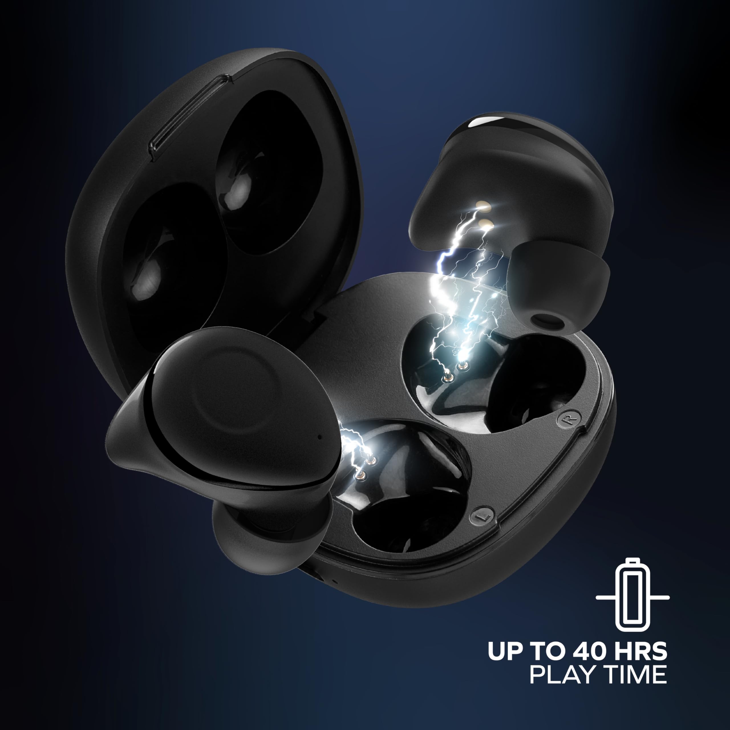 Coby True Wireless Earbuds Bluetooth 40-HR Play Siri Google