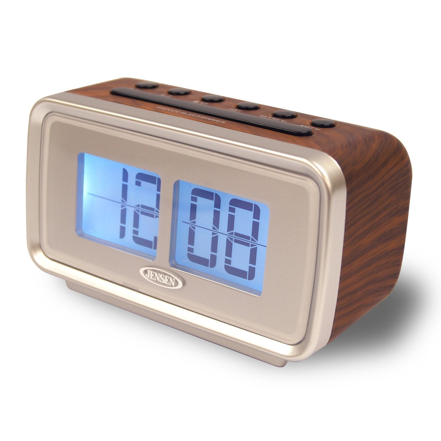 Jensen JCR-232 Clock Radio, Brown