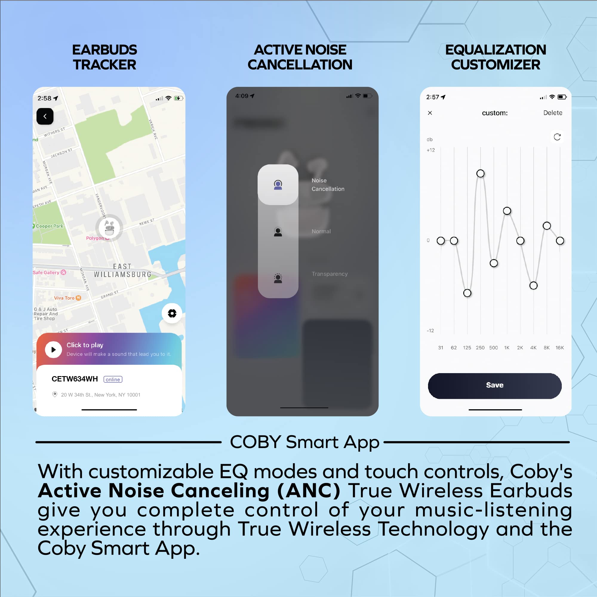 Coby Noise Canceling Earbuds