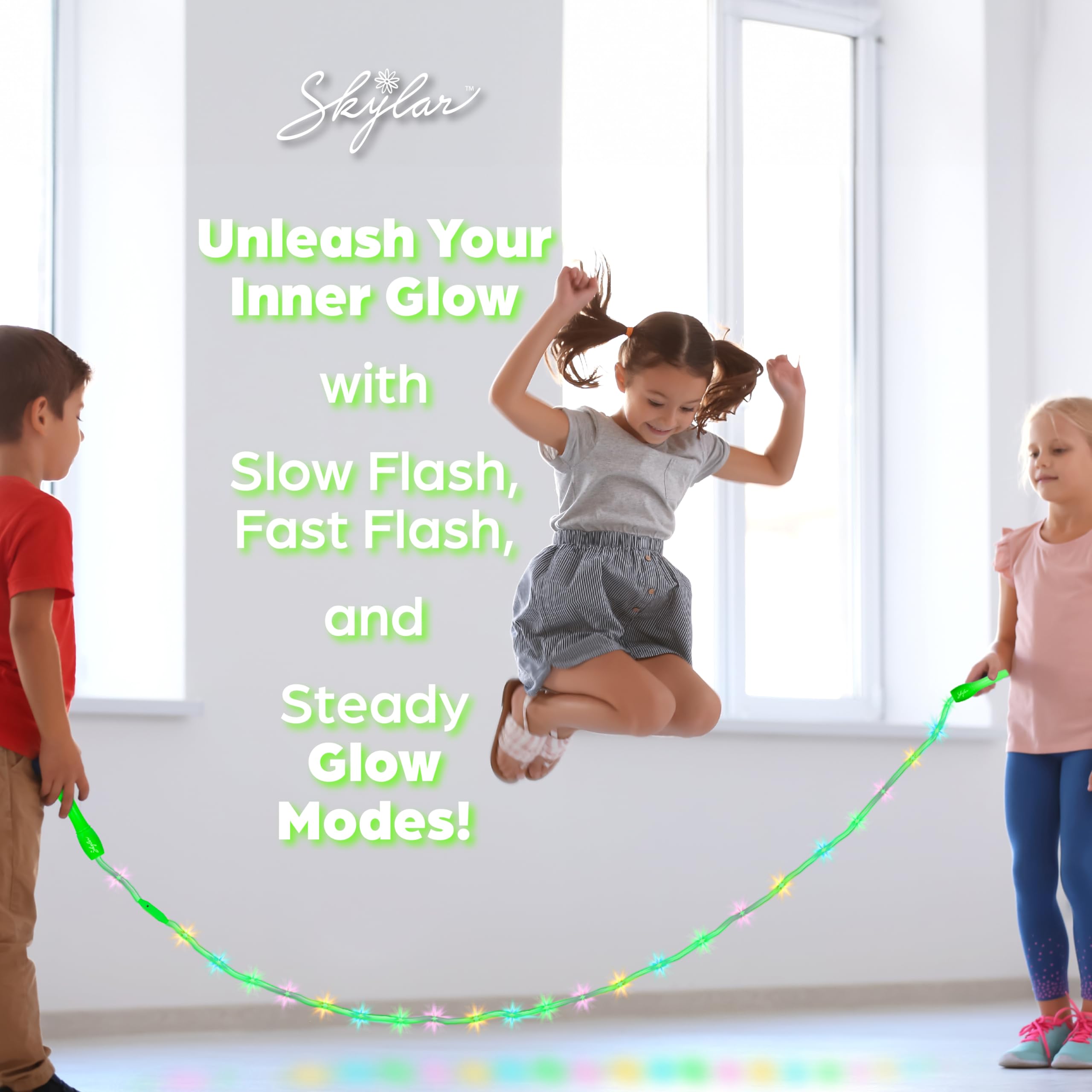 Skylar Light Up Jump Rope 3 LED Modes Adjustable