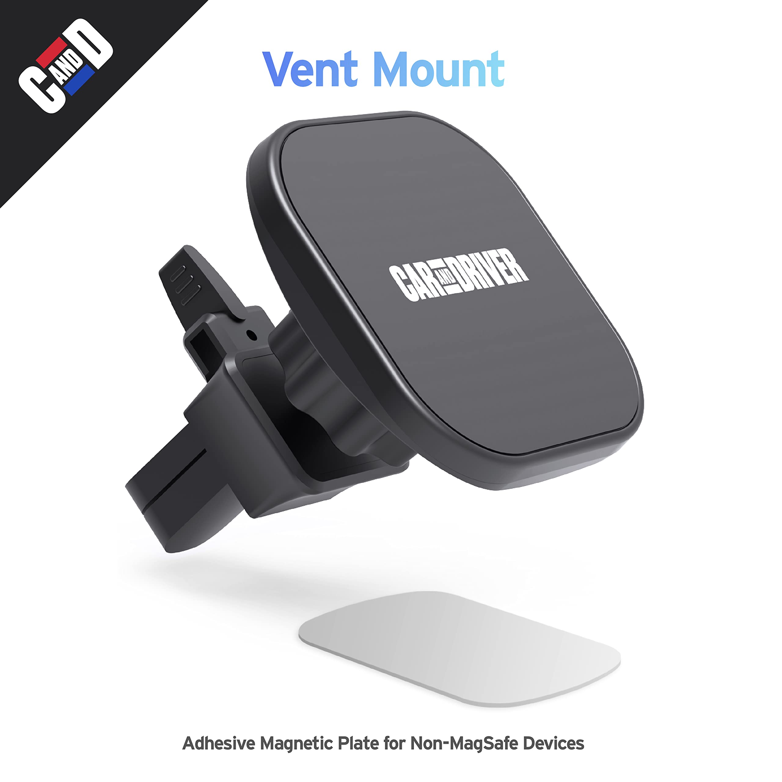 Car and Driver Magnetic Phone Mount for Car Vent & Dual USB C Car Charger Bundle Pack