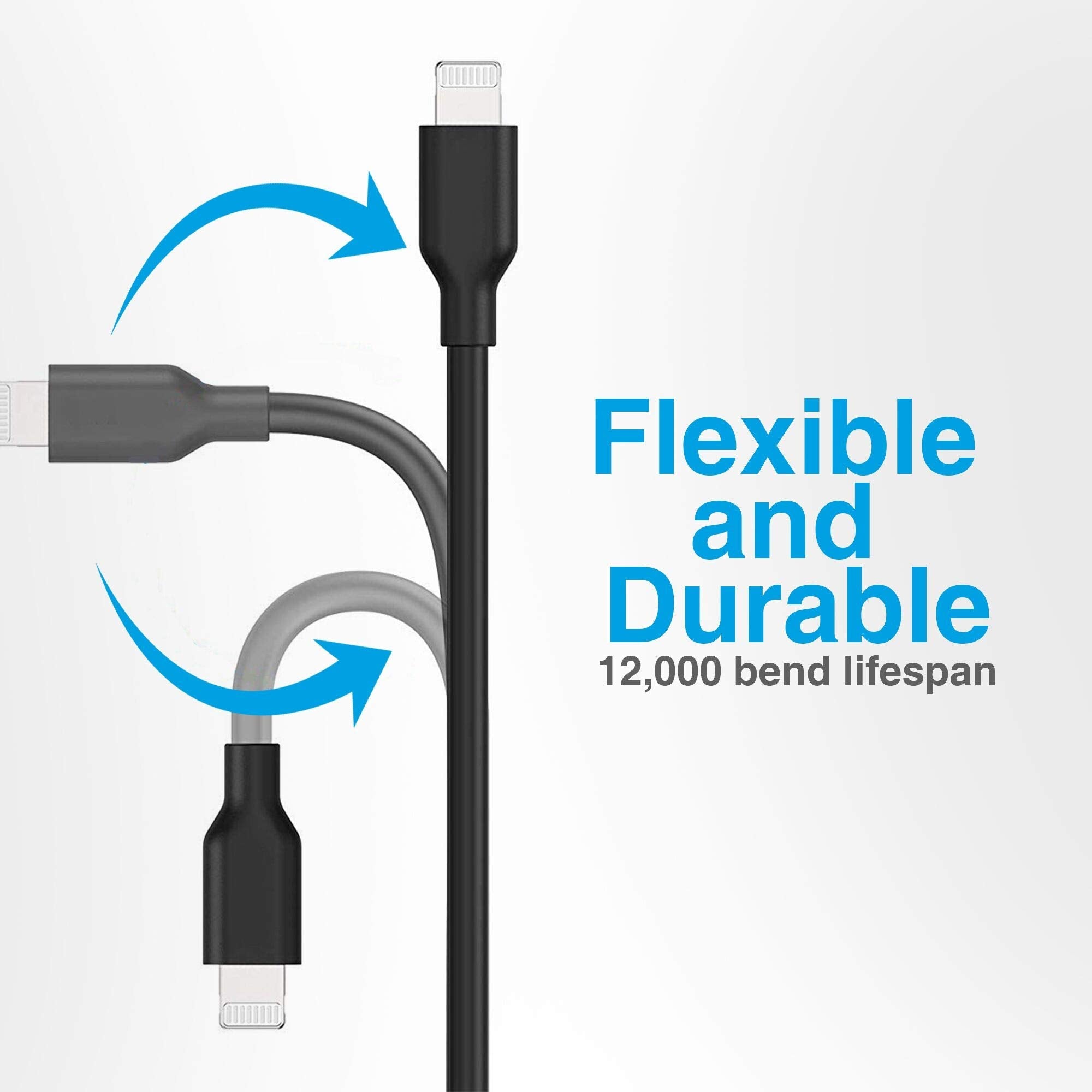 Chargeworx USB C to Lightning Cable, 3ft (2-Pack), Apple MFi Certified