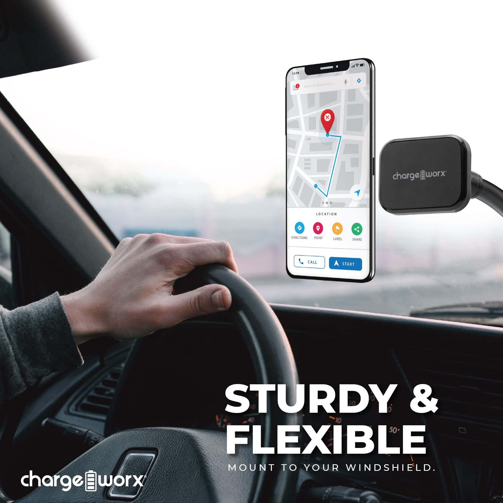 Chargeworx Magnetic Phone Mount Windshield