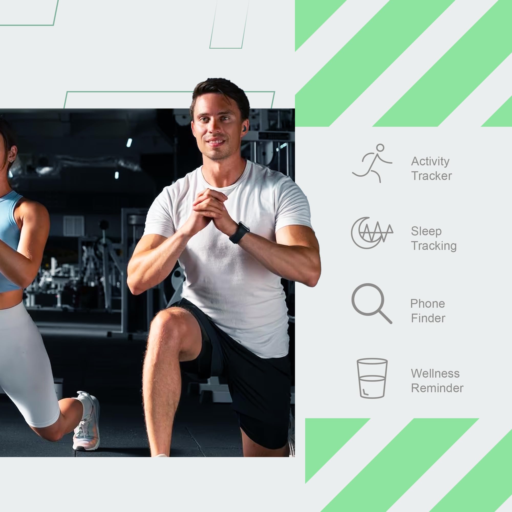SLIDE Fitness Tracker Wireless Earbuds Combo Blood Pressure Monitor