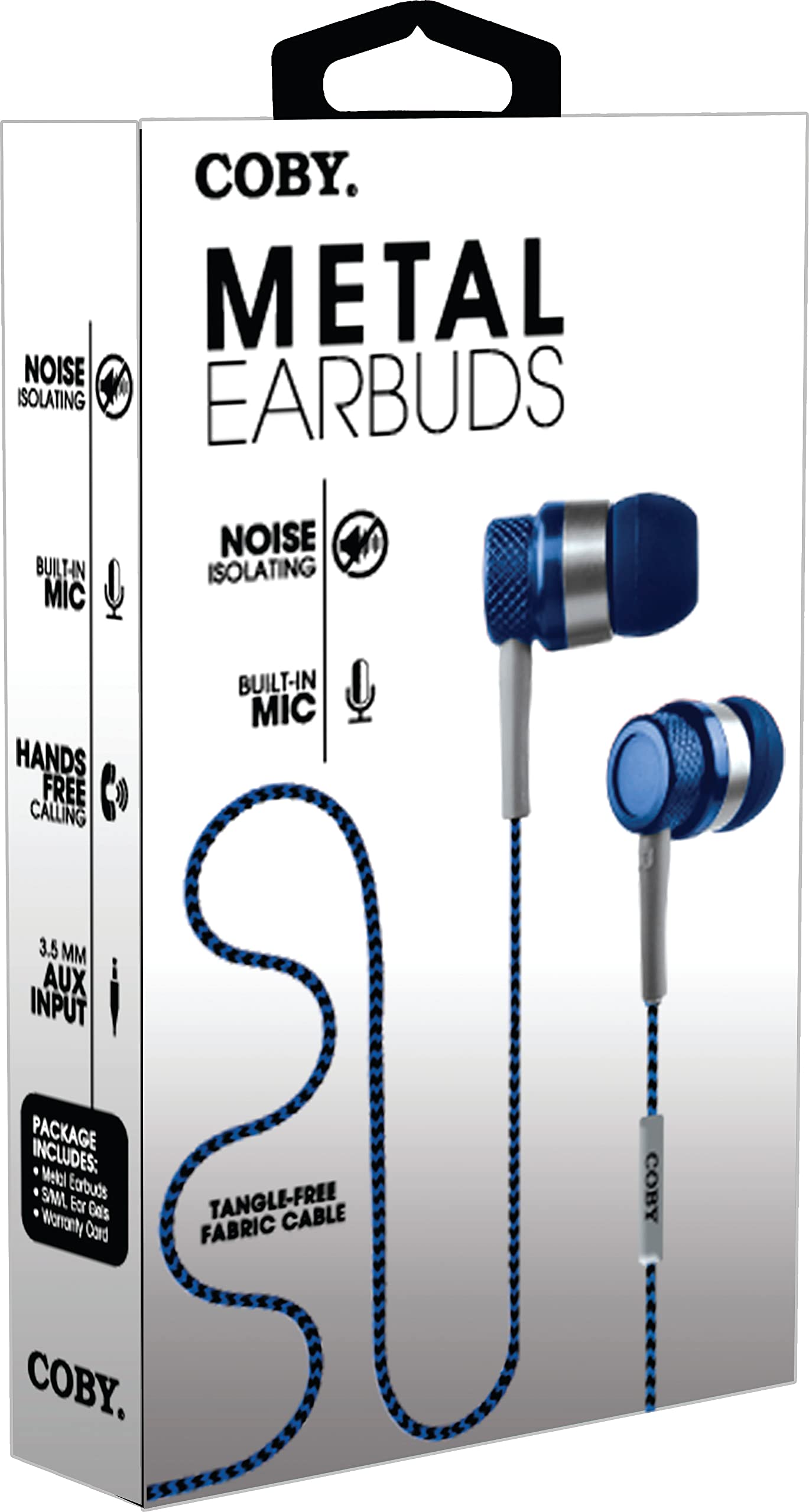 Coby Noise Isolating Metal Wired Earbuds