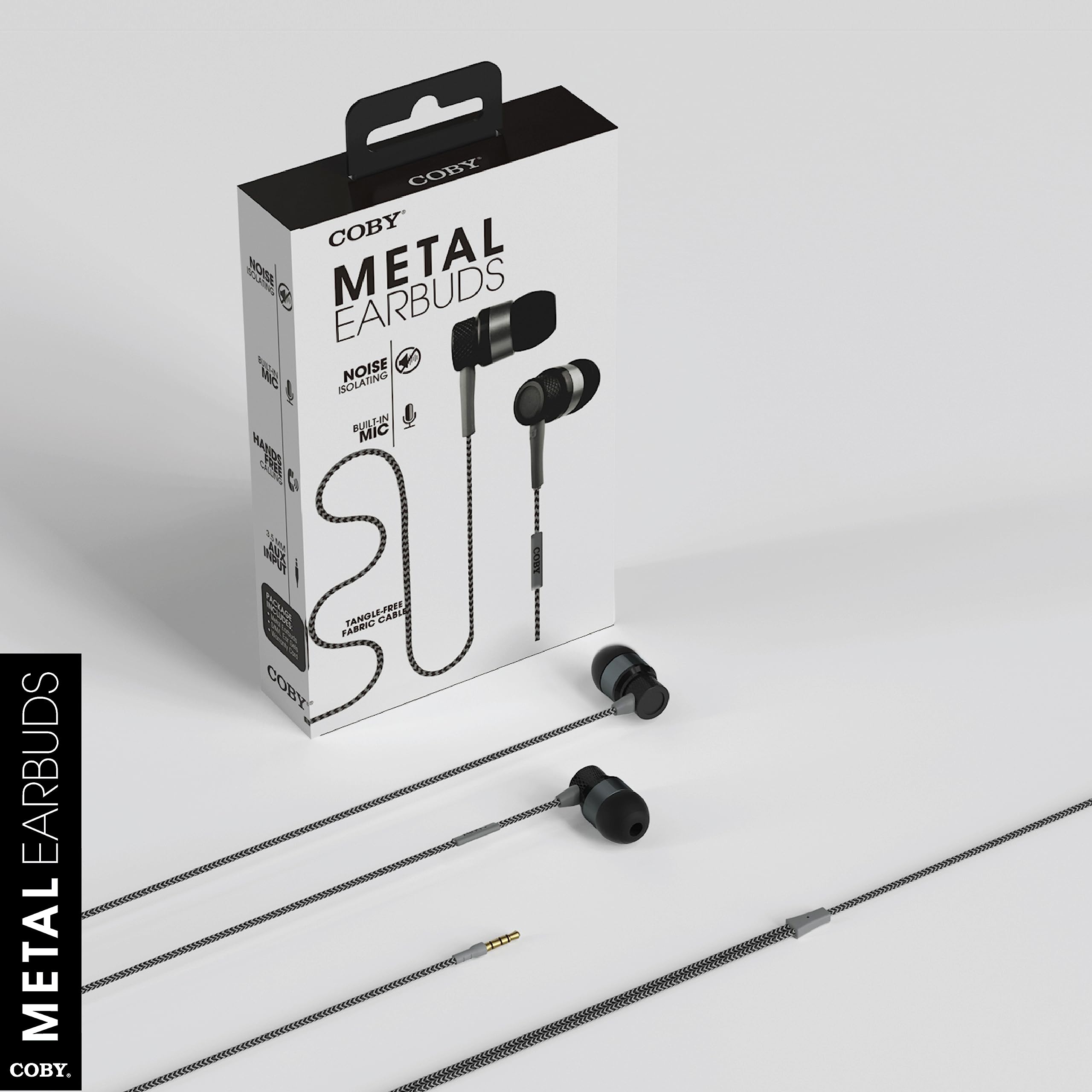 Coby Noise Isolating Metal Wired Earbuds
