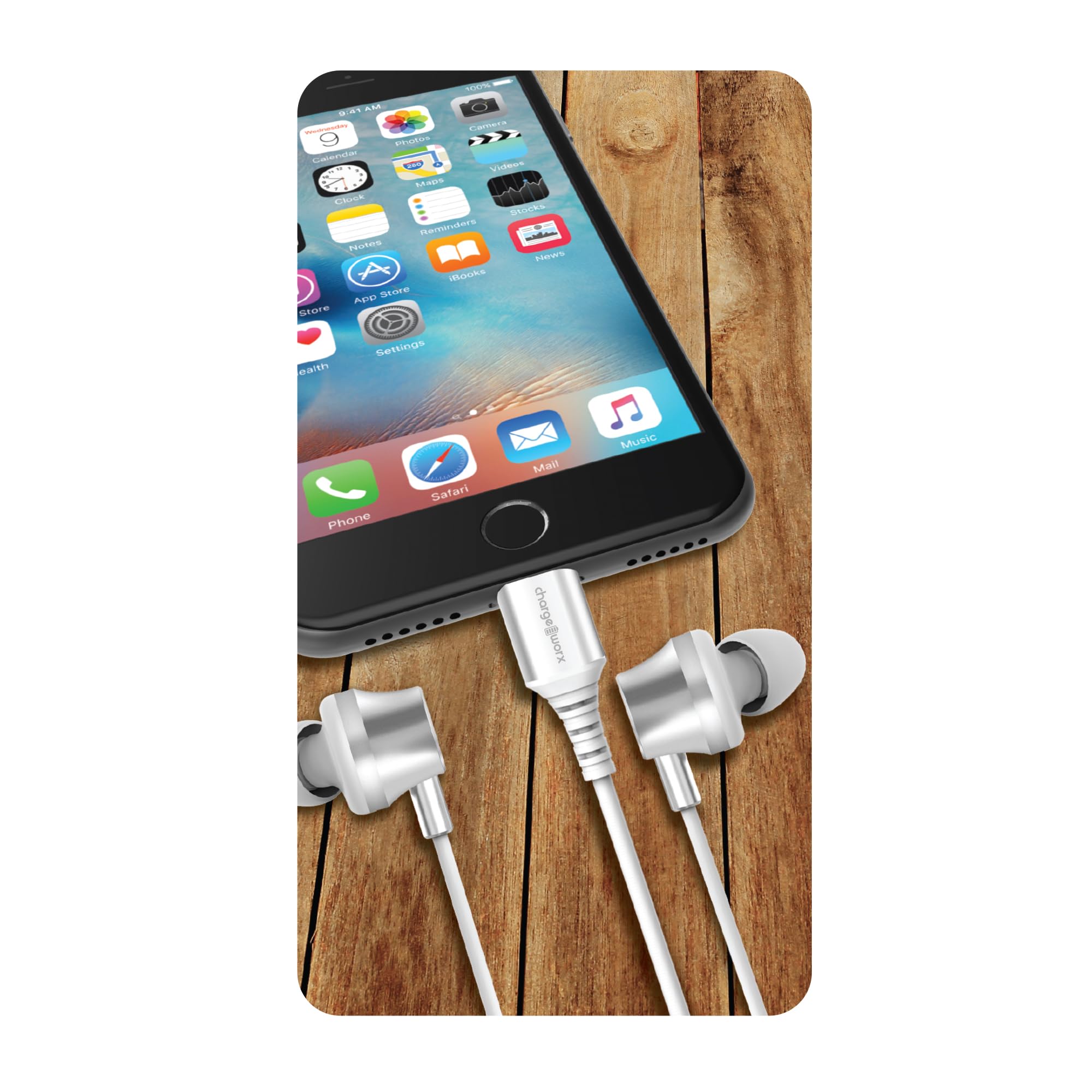 Chargeworx Lightning Earbuds Built-in Mic