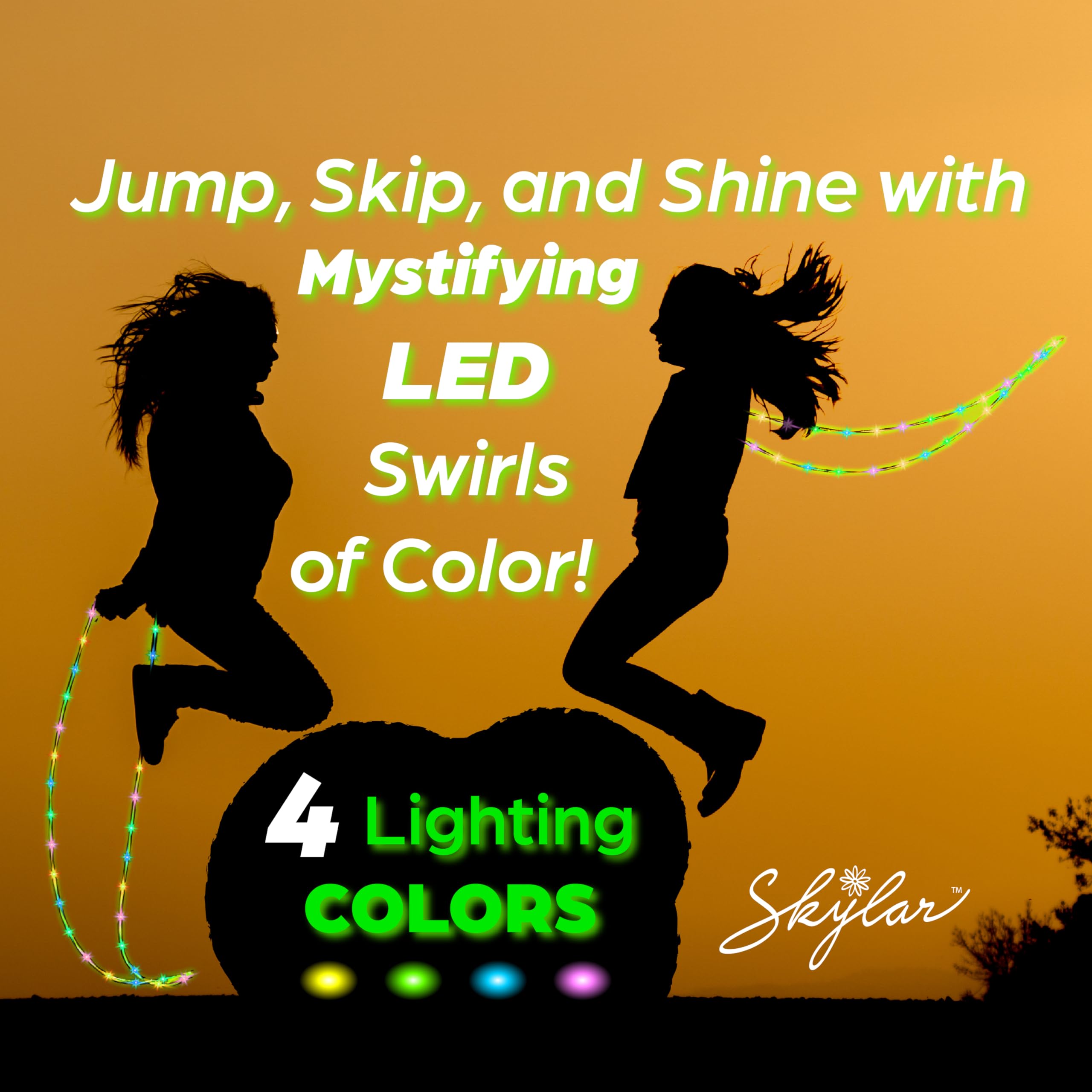 Skylar Light Up Jump Rope 3 LED Modes Adjustable