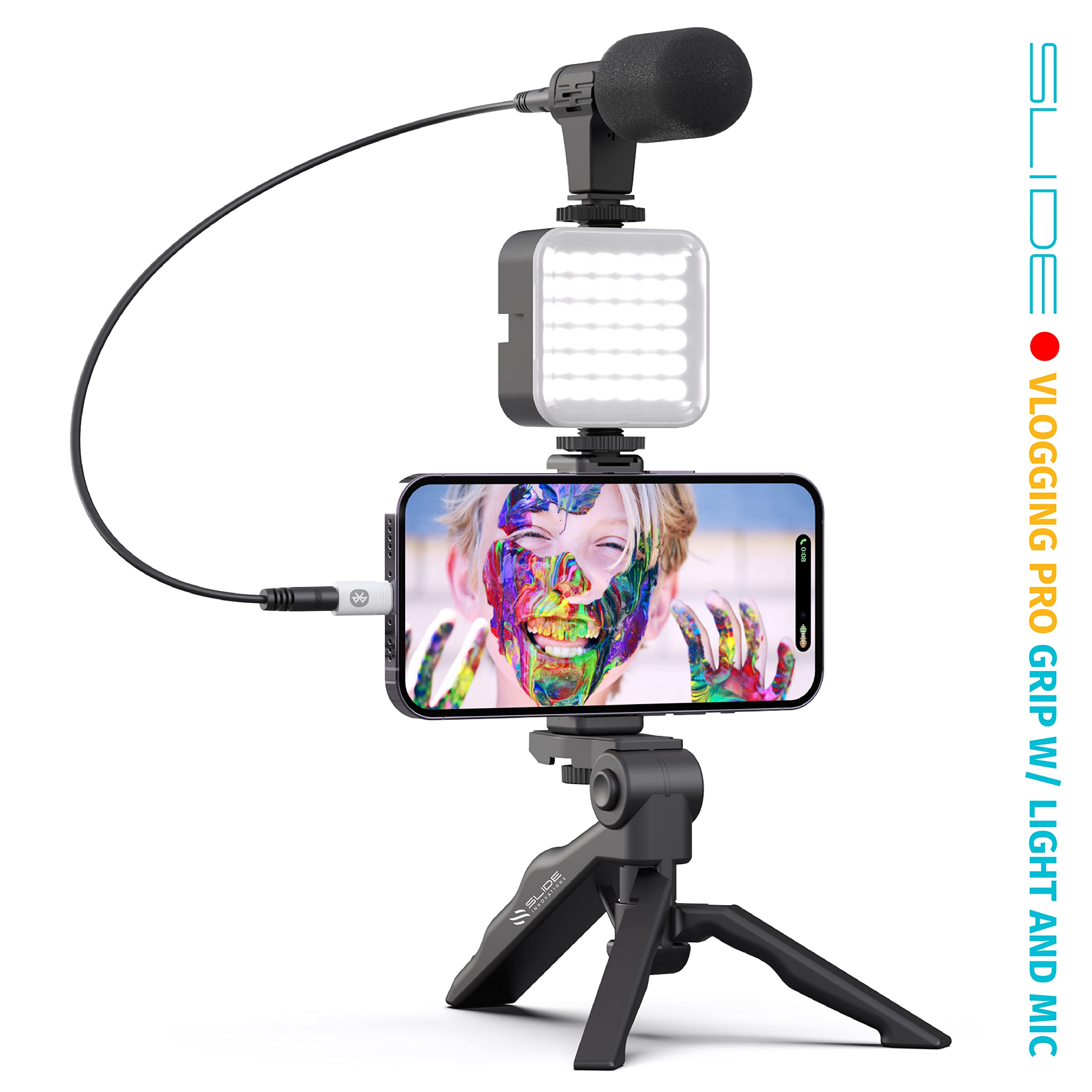 Slide Vlogging Kit w/Light & Microphone