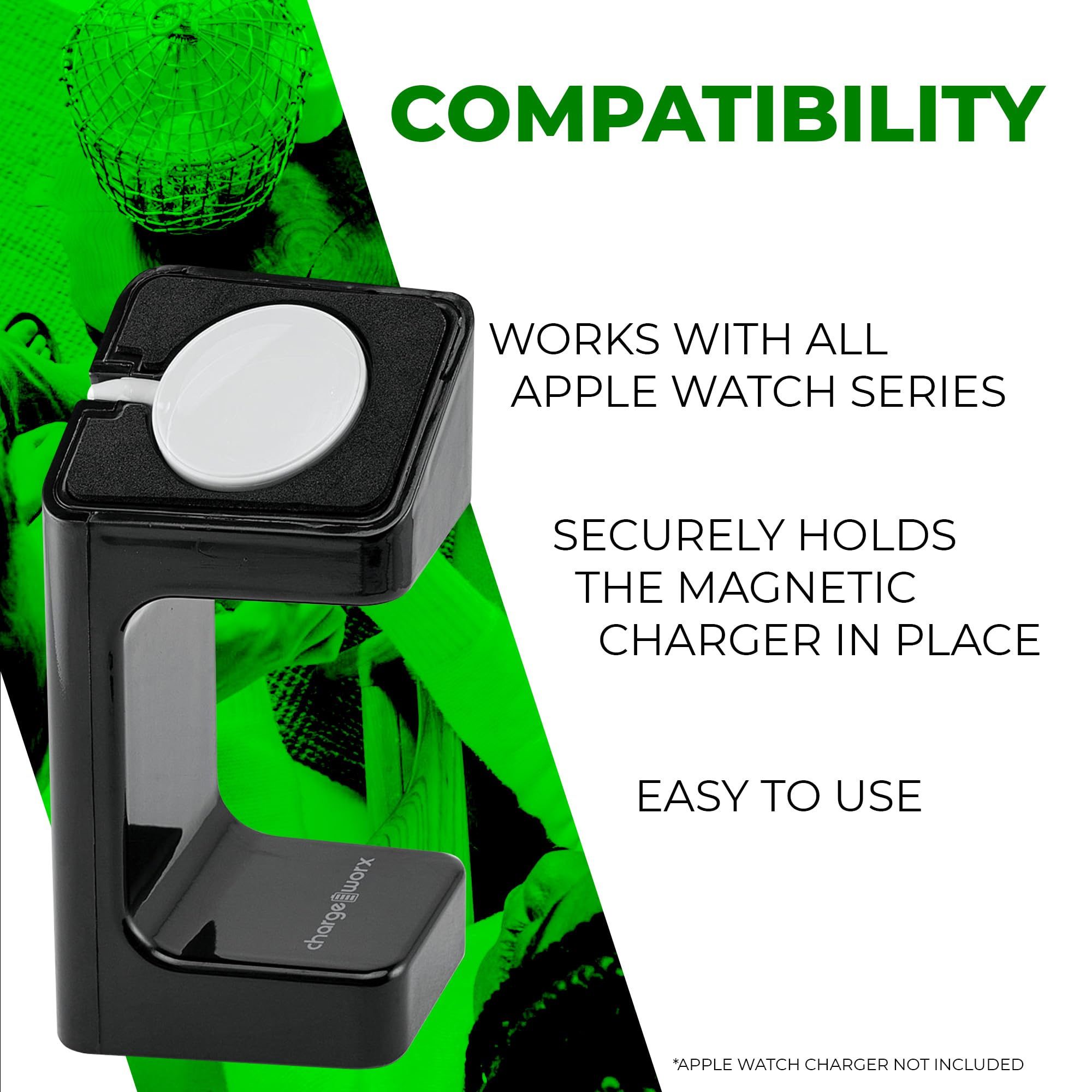 Chargeworx Smartwatch Charger Stand Compact Base Tech Organizer