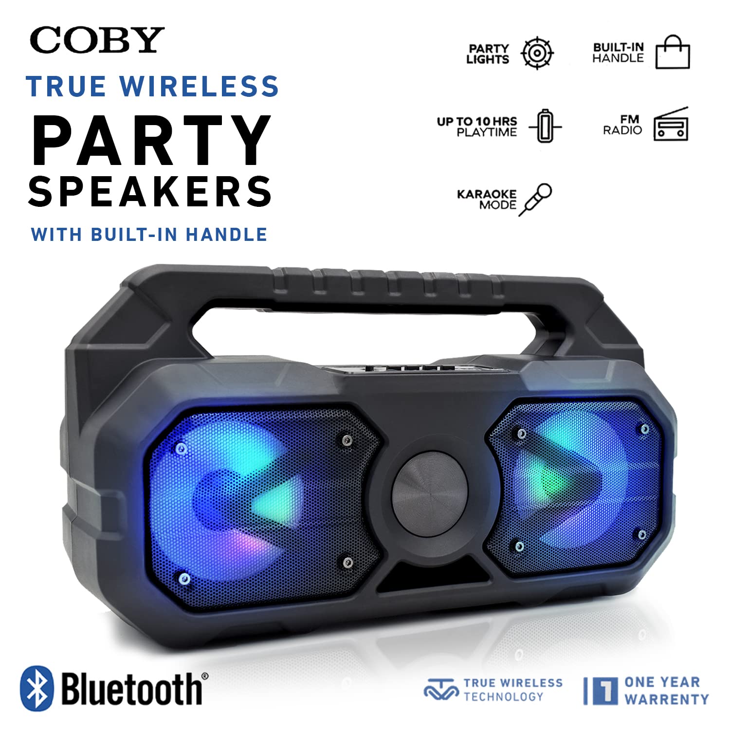 Coby True Wireless Bluetooth Speaker with Subwoofer